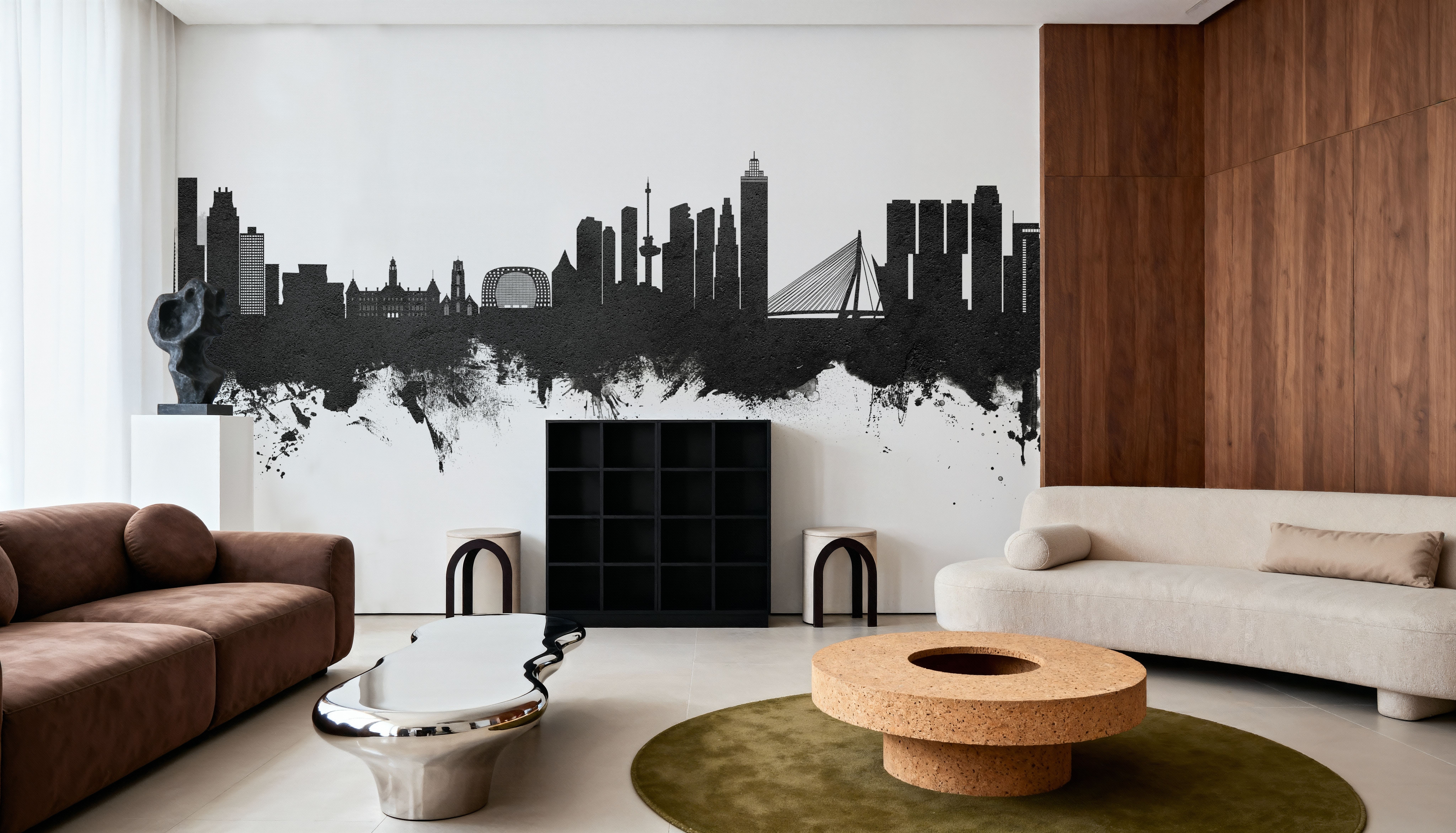 Rotterdam The Netherands Skyline Black & White