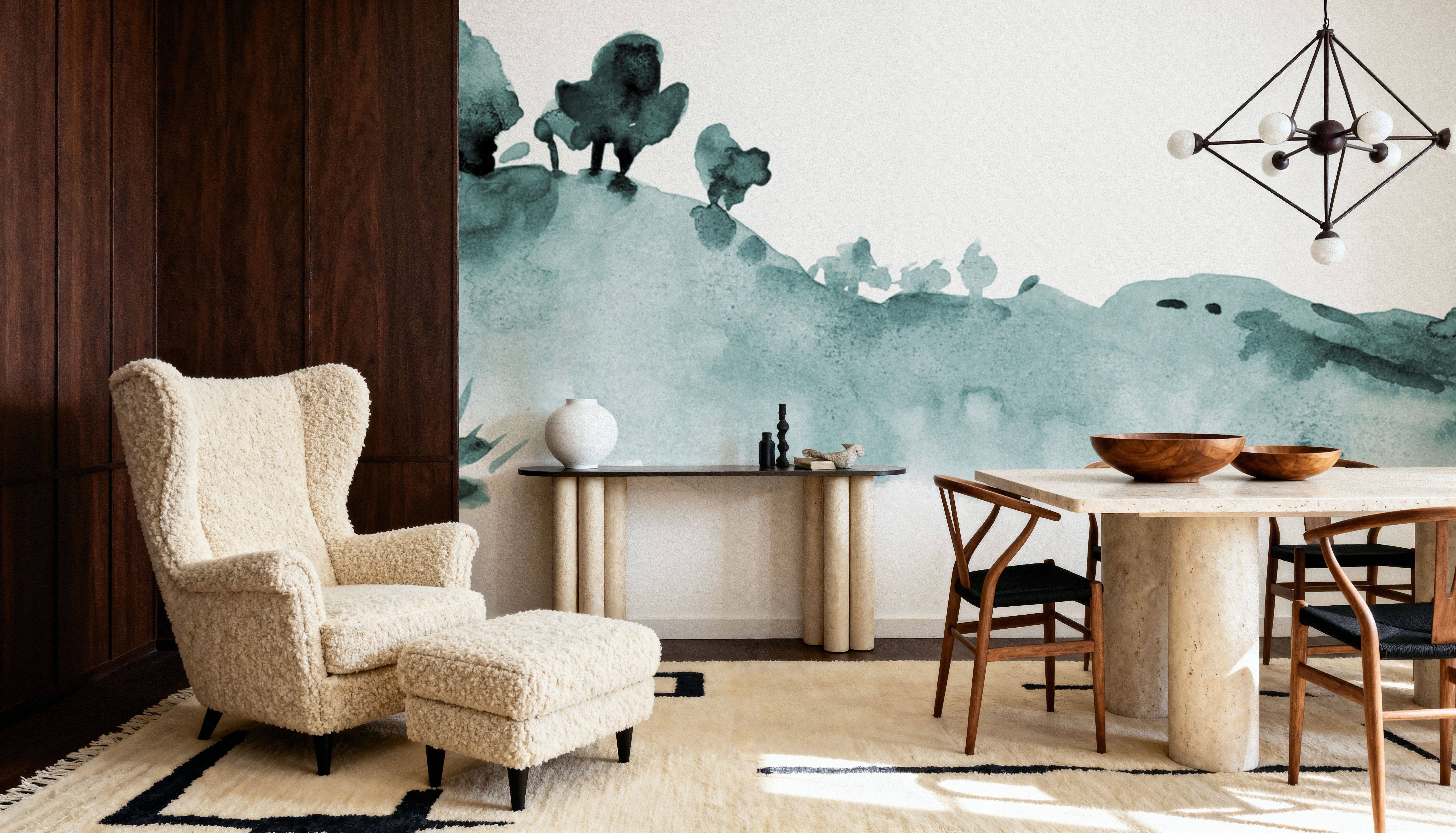 Tranquil Hillside, Seafoam, Carte da parati