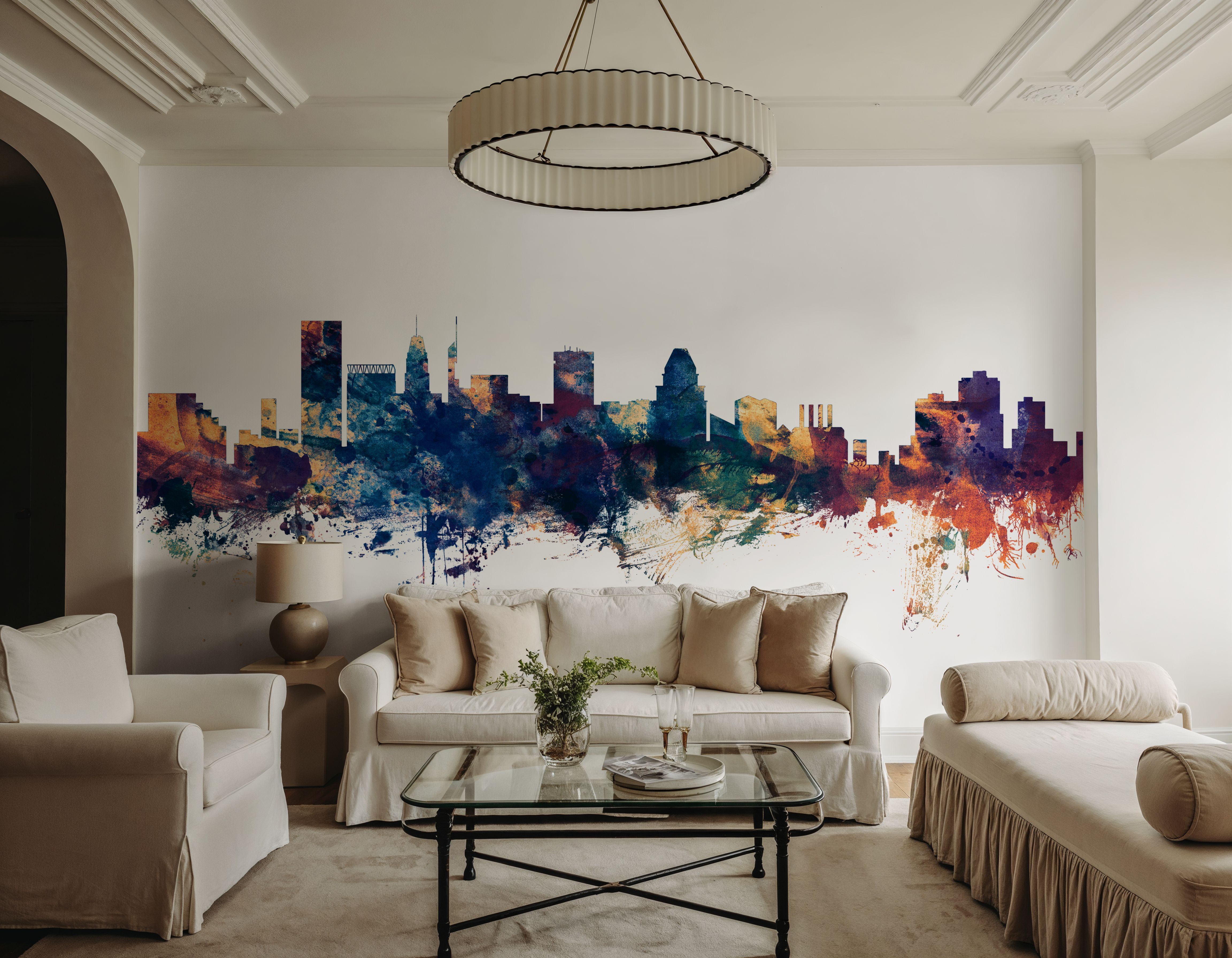 Baltimore Skyline Blue & Bronze