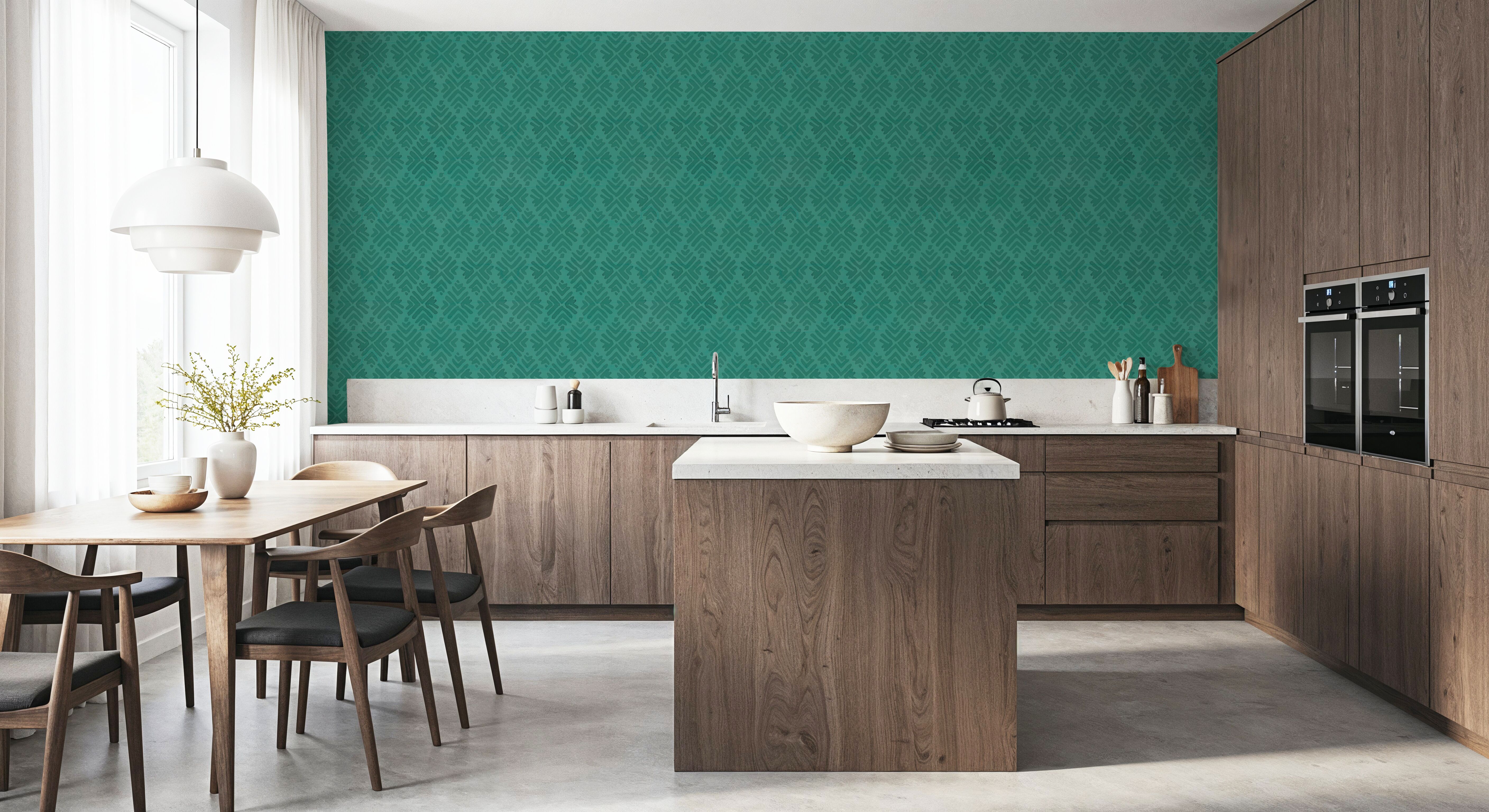 Bohemian Leaves Persian Green