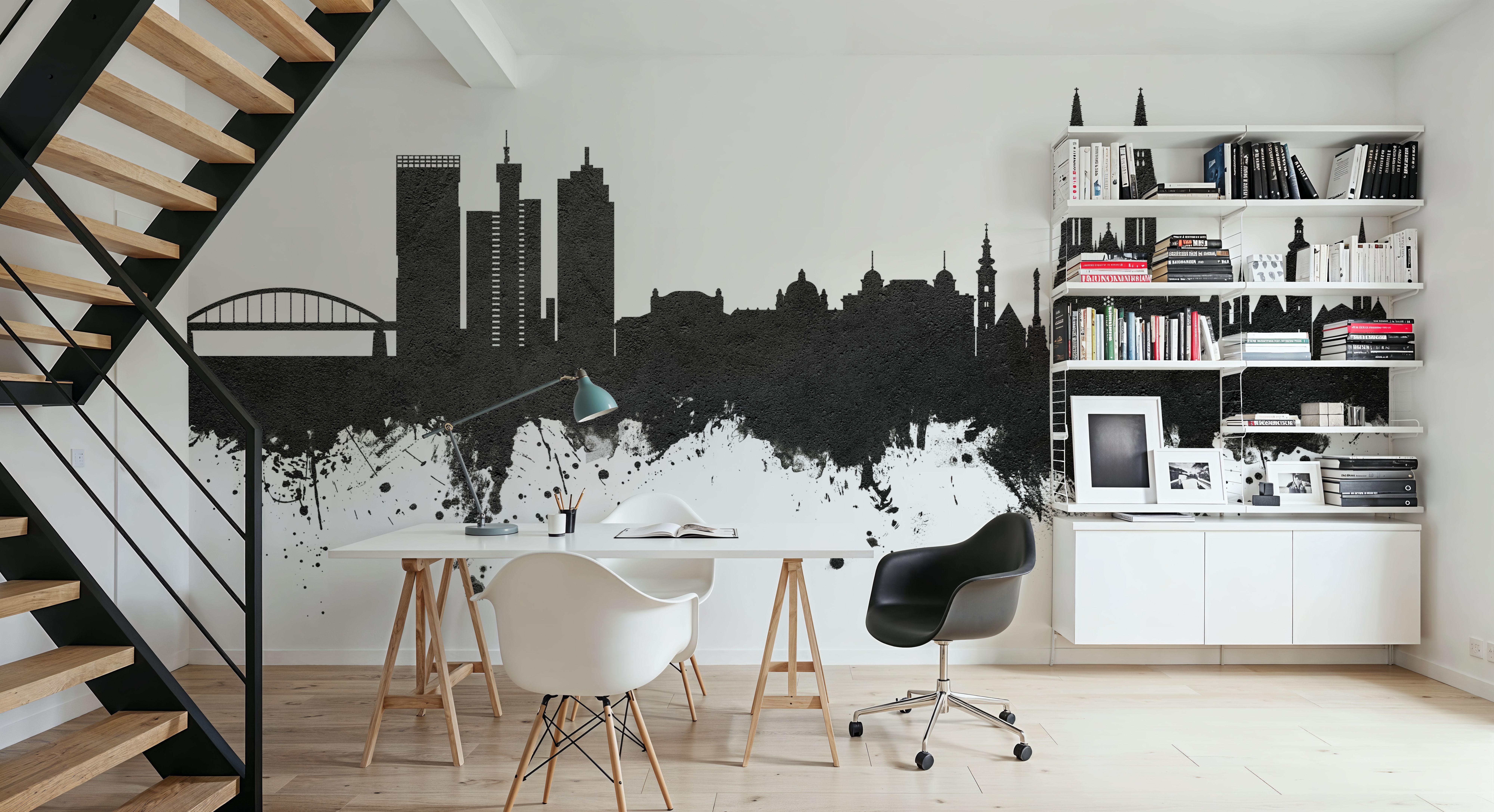 Zagreb Croatia Skyline Black & White