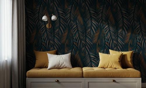 Swaying Palm Leaves, Teal