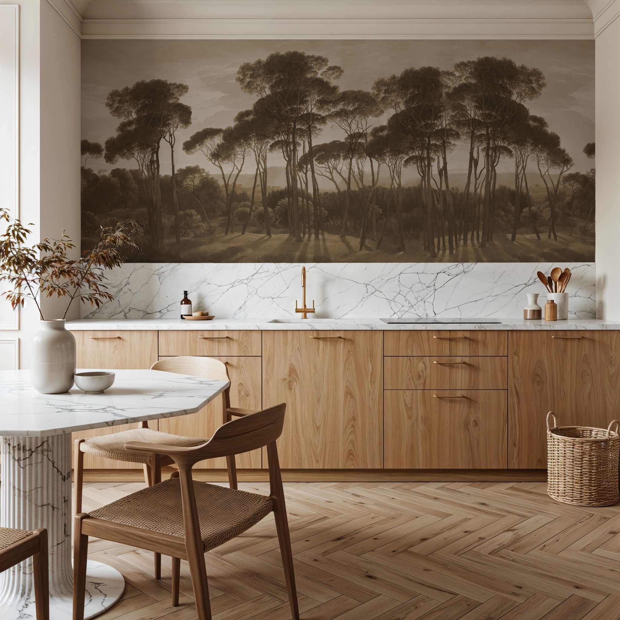 Mediterranean Pine Landscape, Sepia