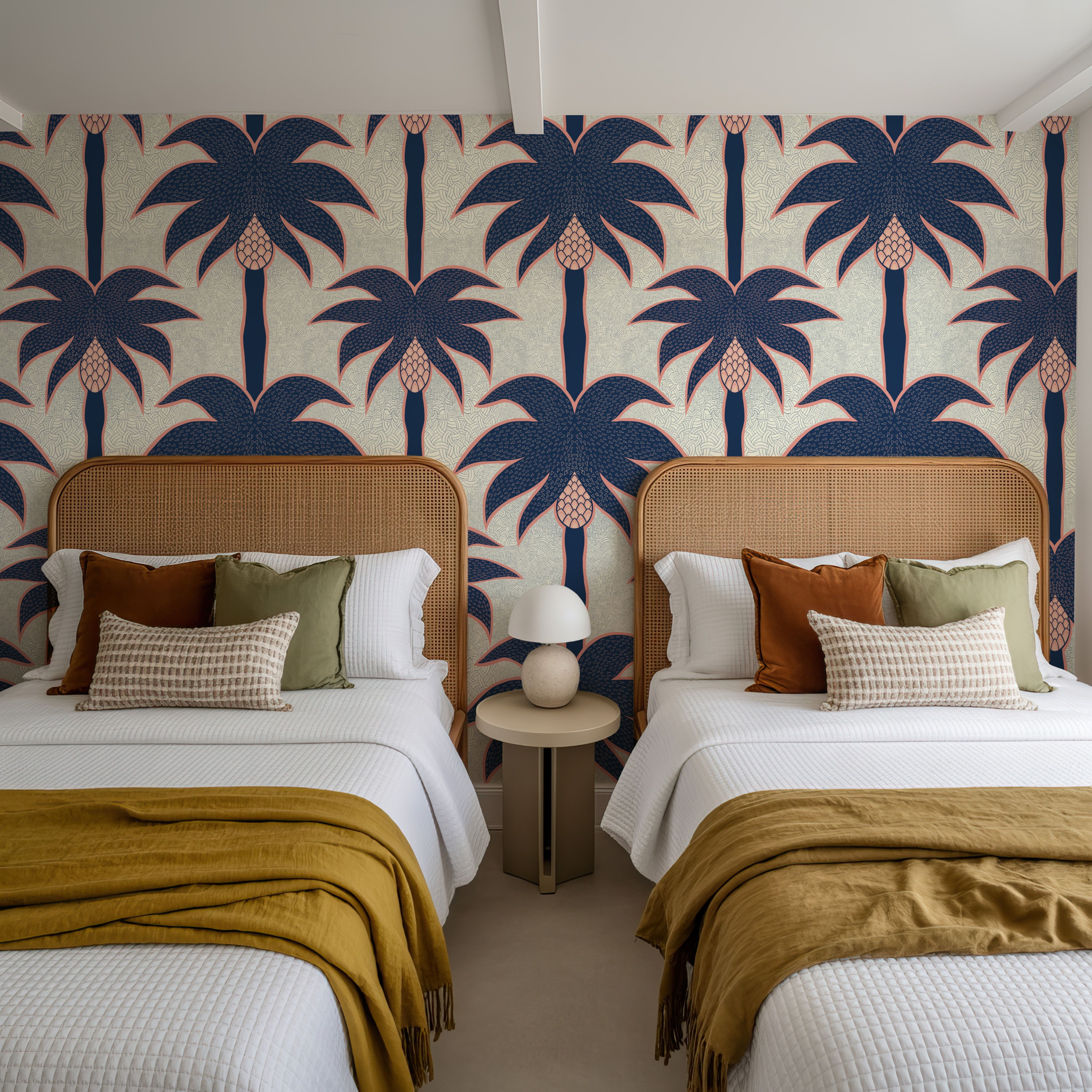 Graphic Palms, Navy