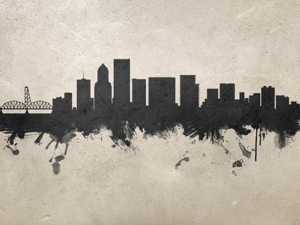 Portland Oregon Skyline Concrete