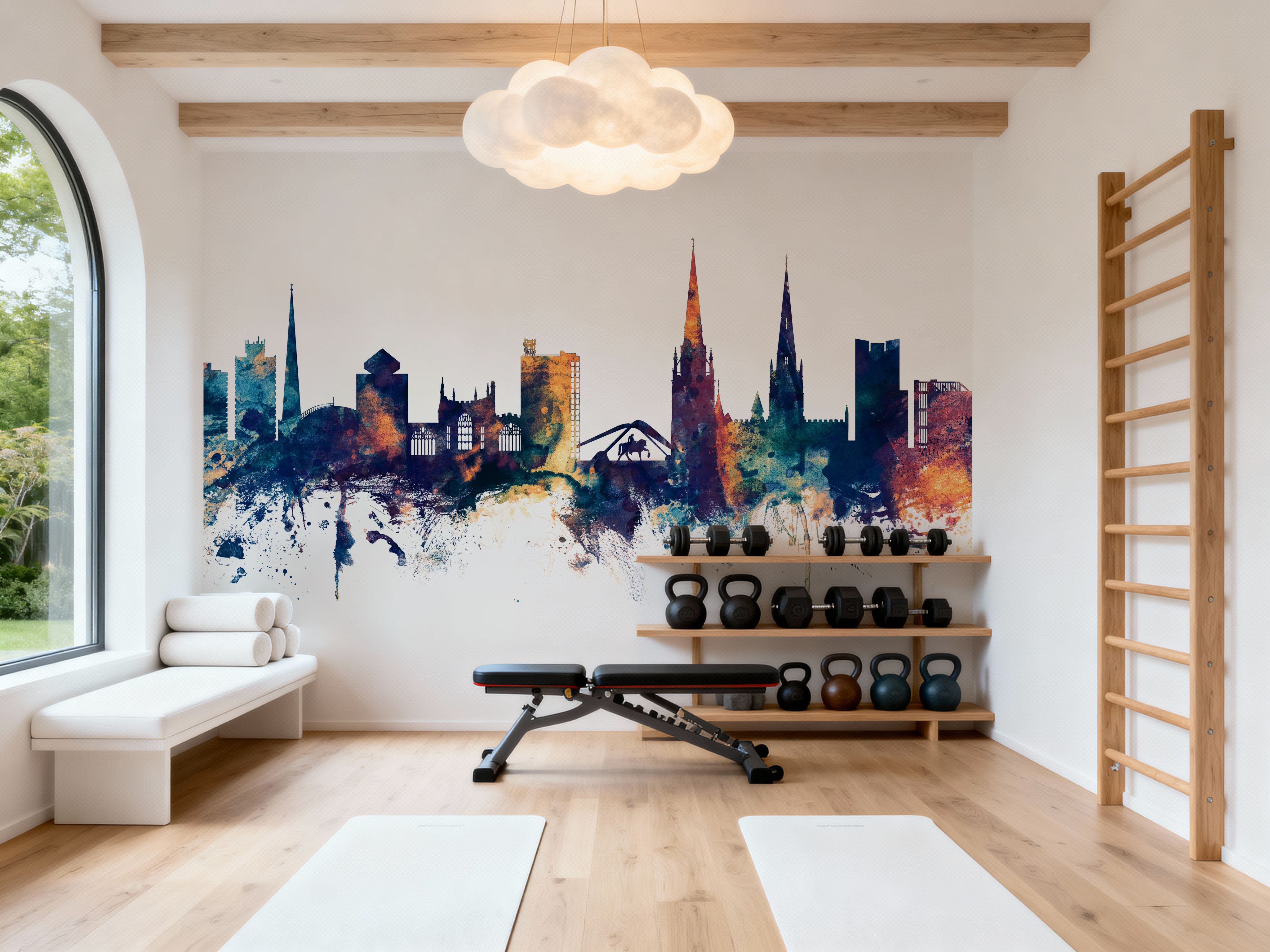 Coventry England Skyline Blue & Bronze