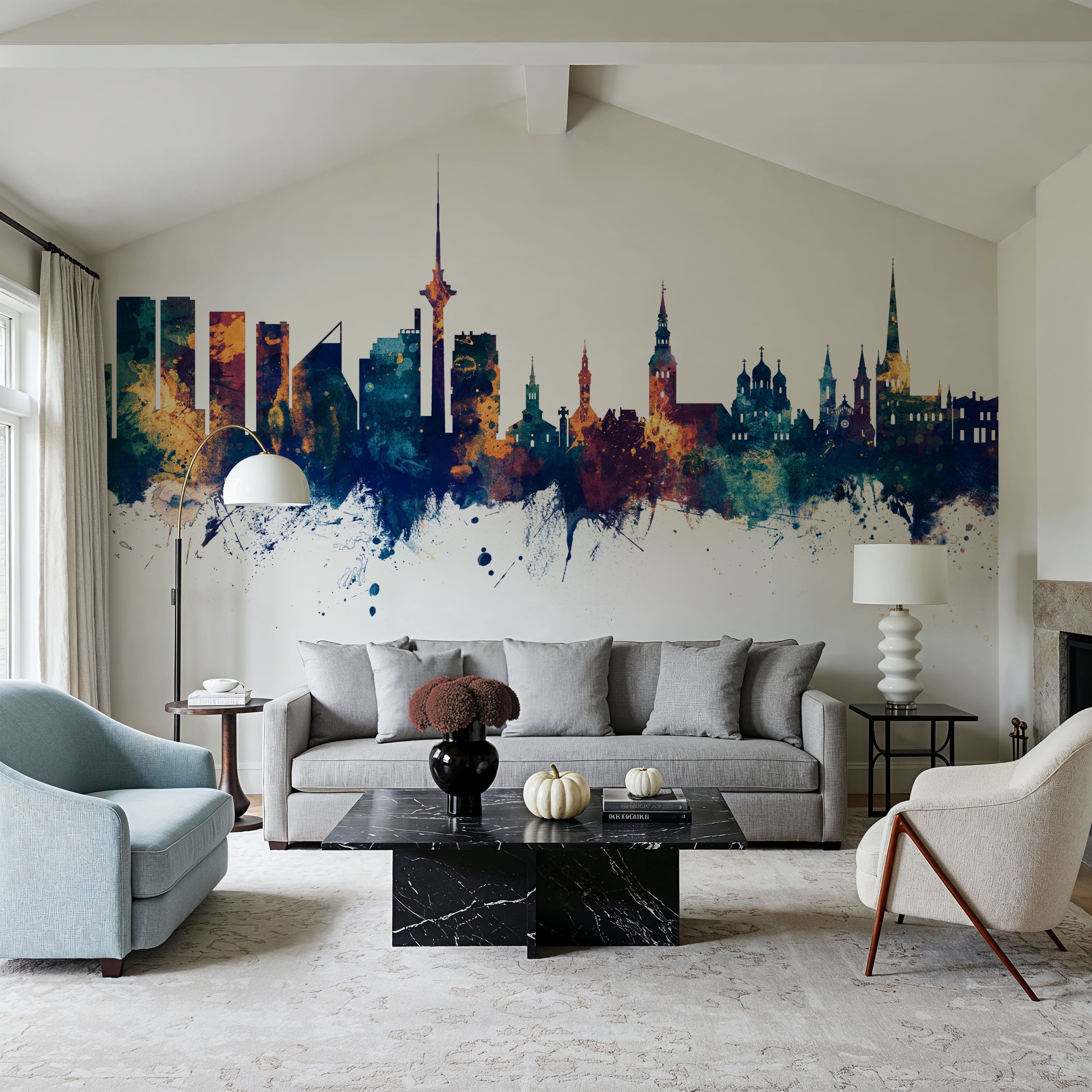Tallinn Estonia Skyline Blue & Bronze