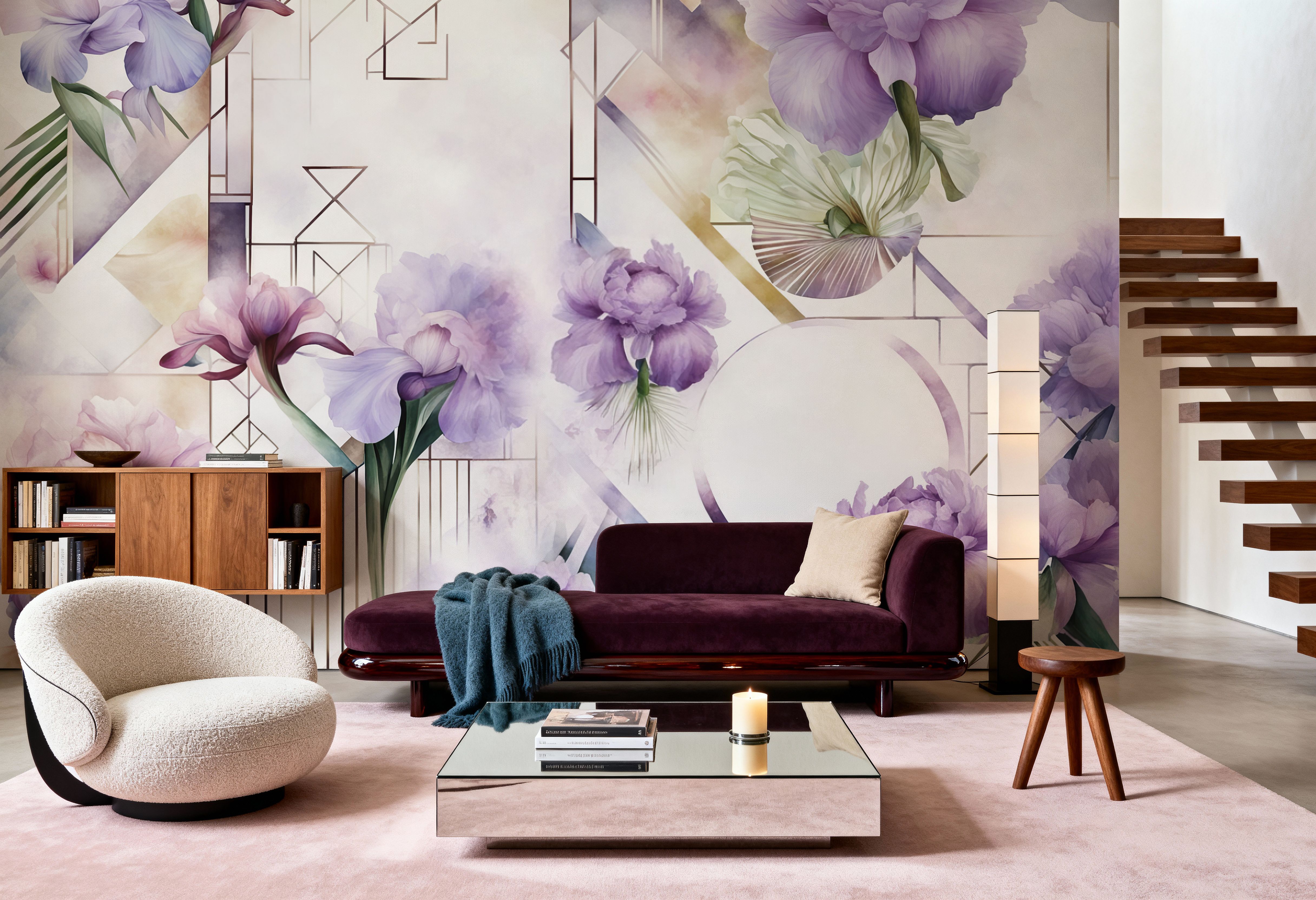 Watercolor Geometry Purple