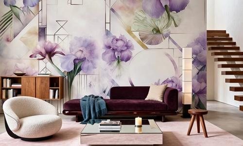 Watercolor Geometry Purple