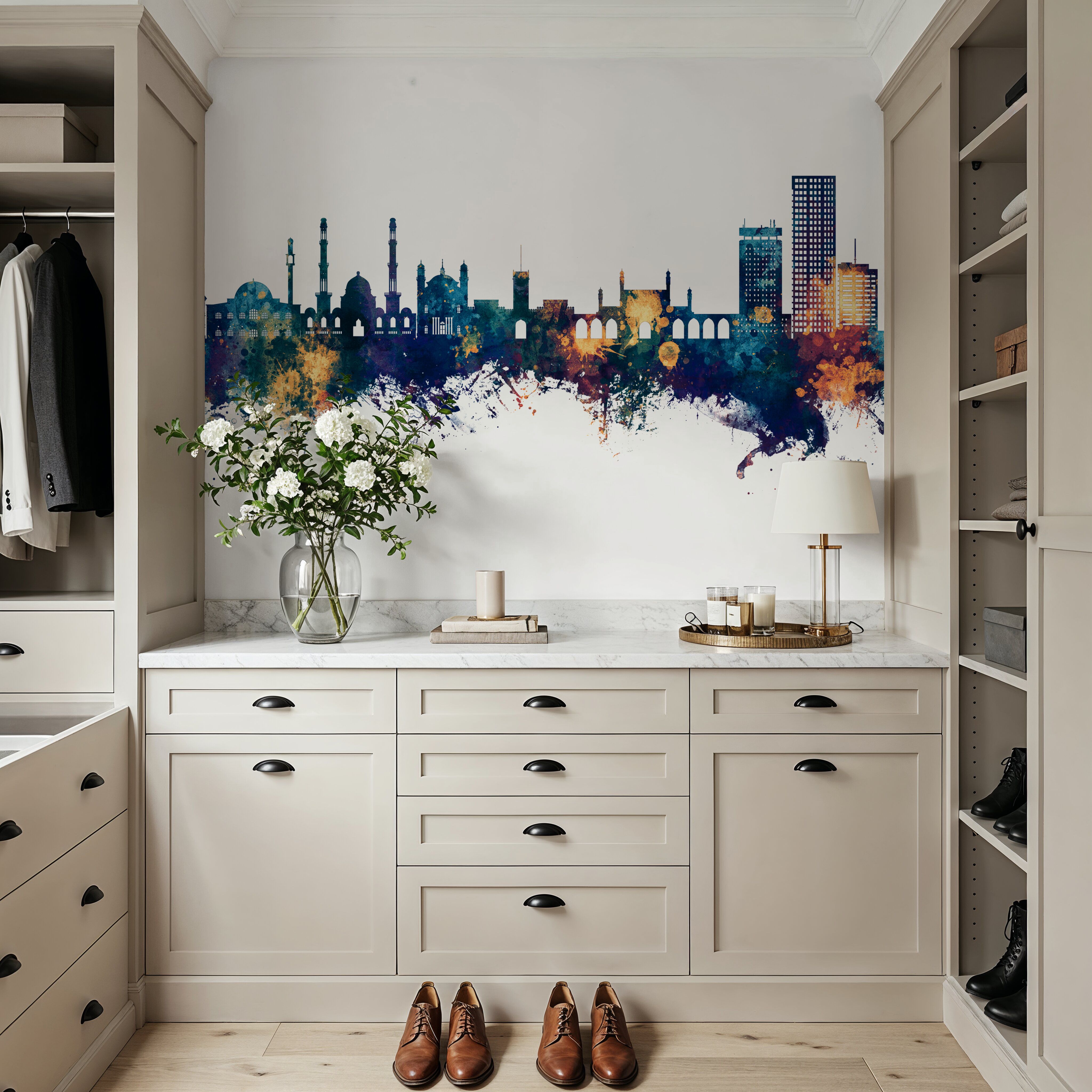 Kabul Afghanistan Skyline Blue & Bronze