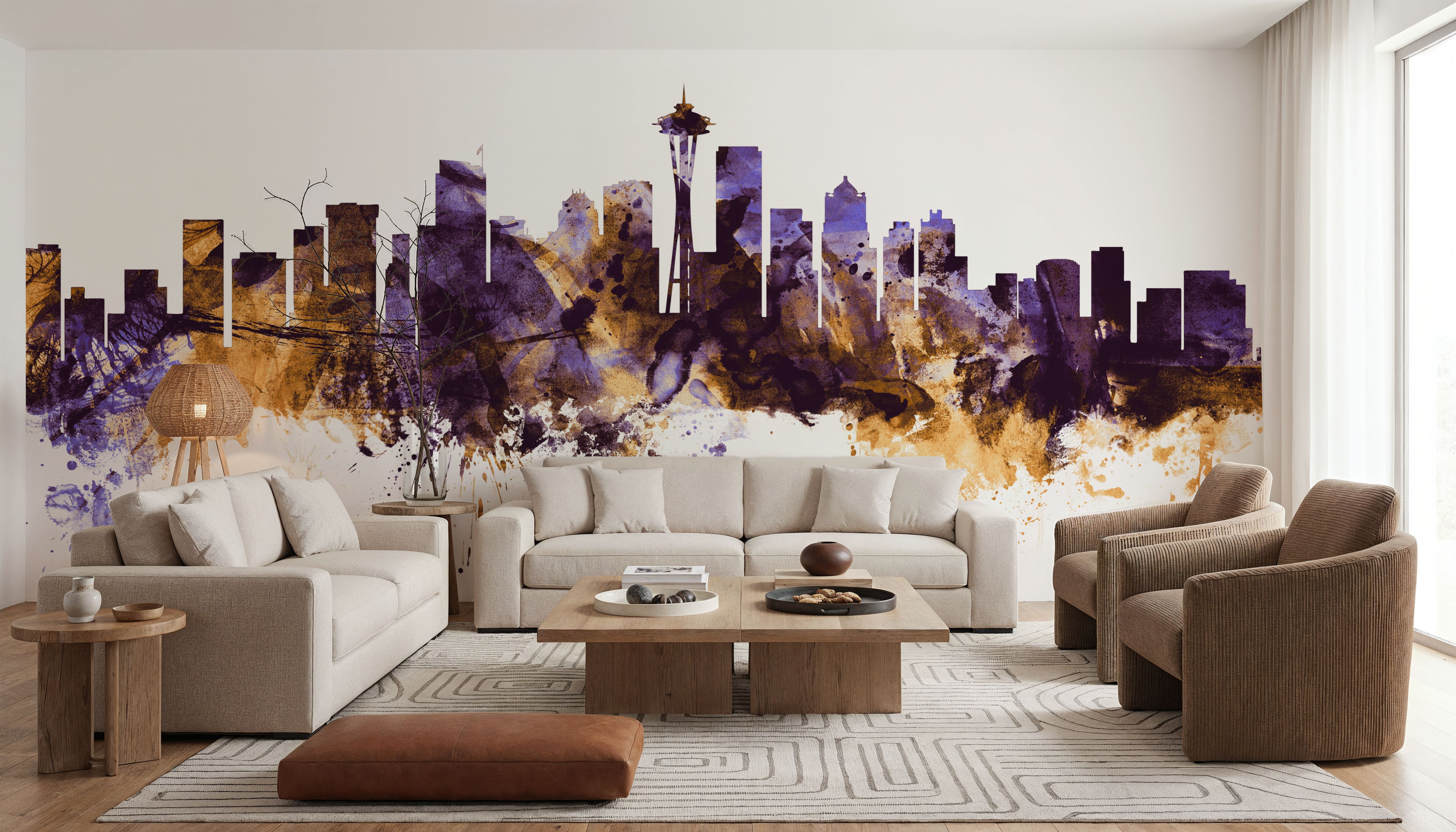 Seattle Skyline Purple & Gold