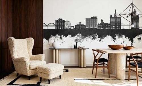Davenport Iowa Skyline Black & White