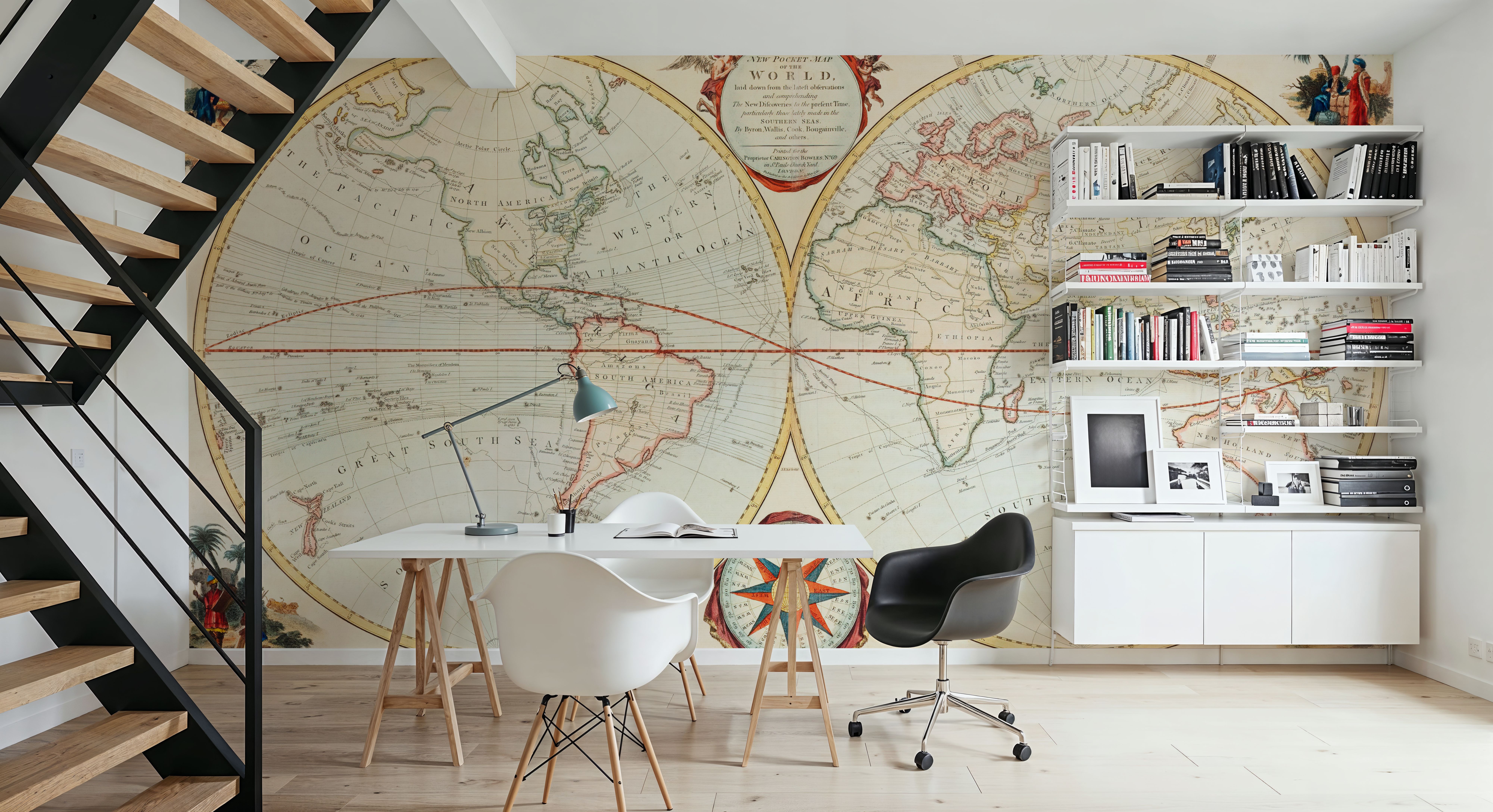 19th Century Map Of The World, Wallpaper