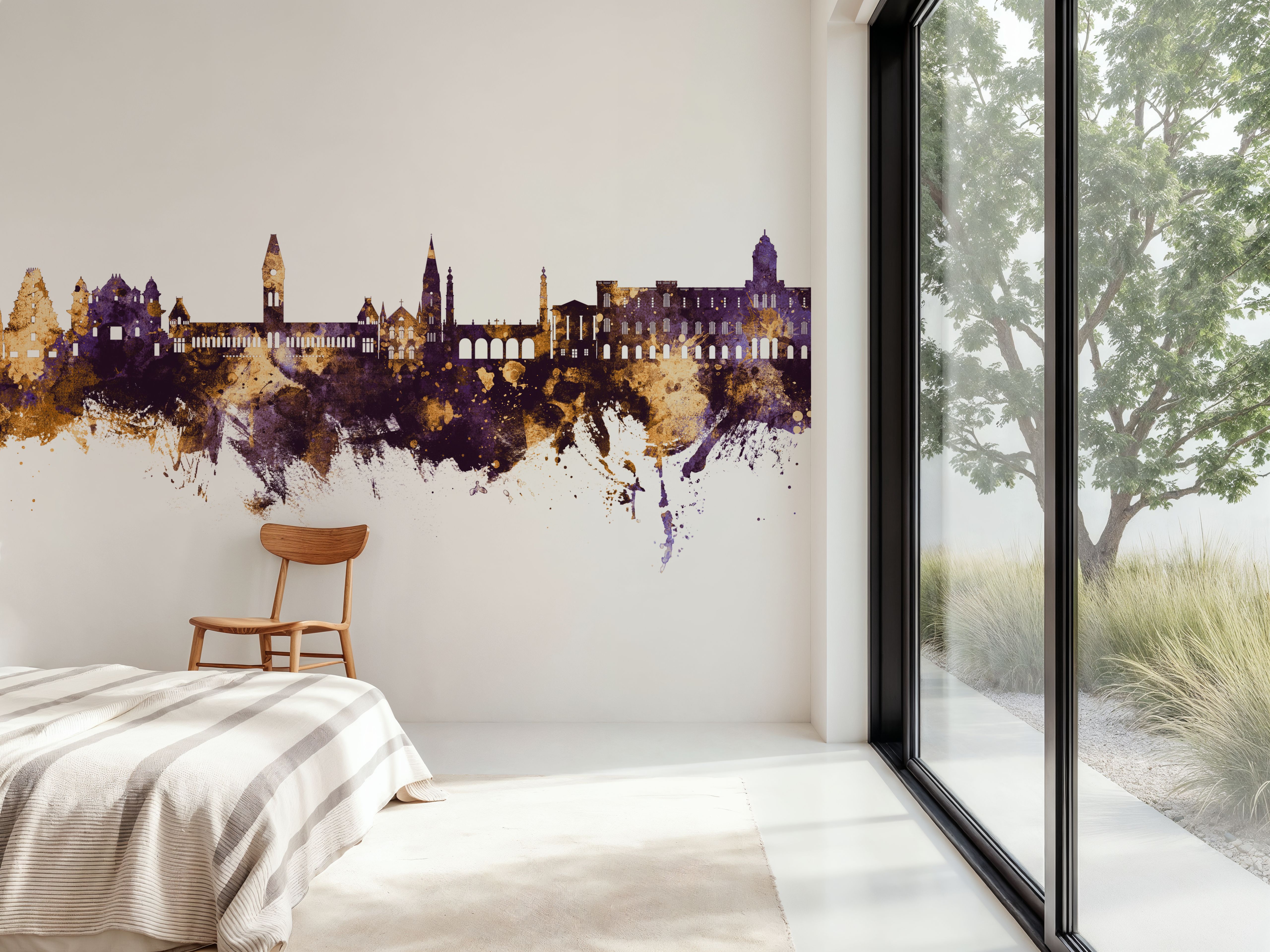 Chennai Skyline India Purple & Gold