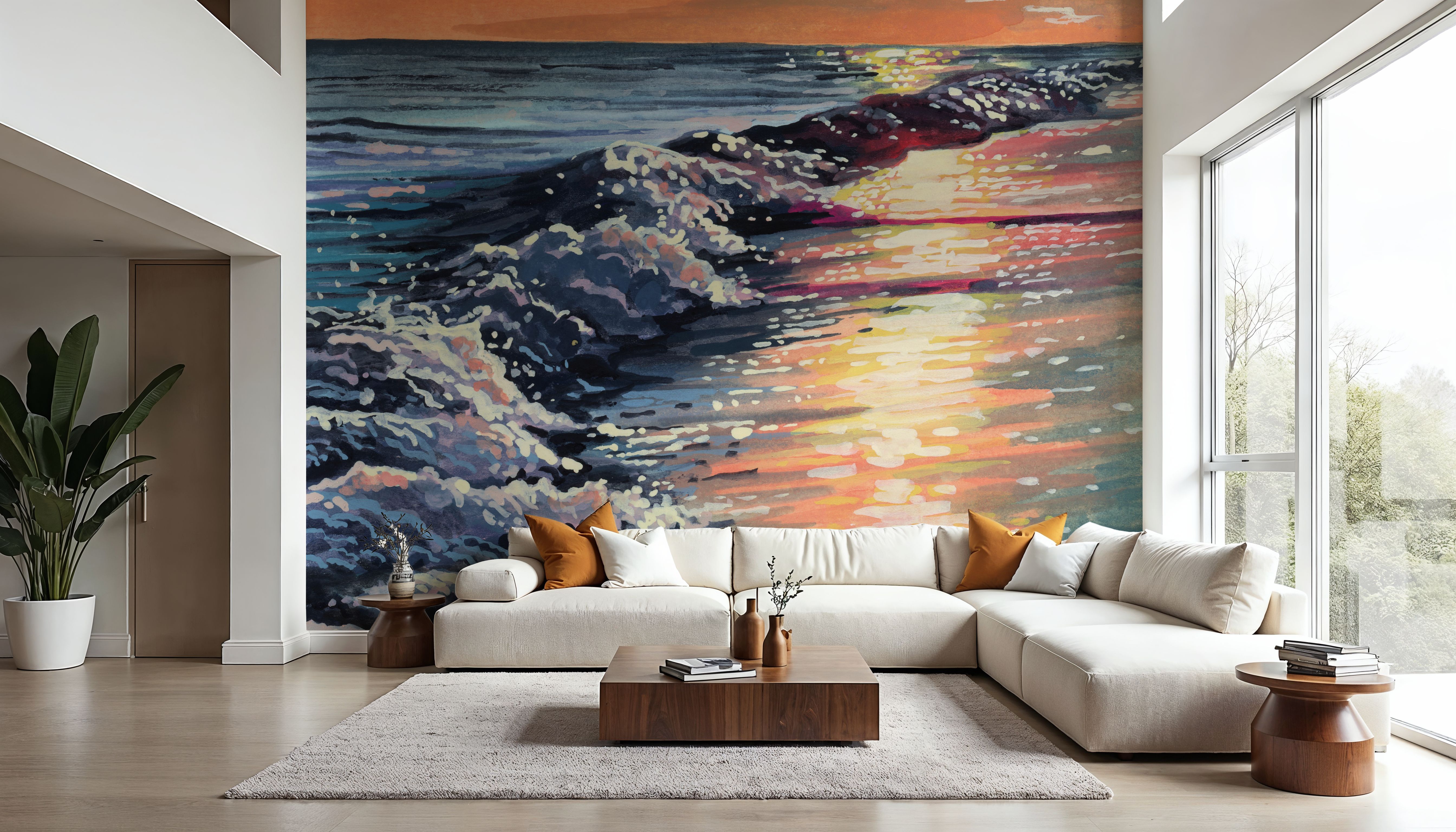 Colorful Sunset on The Waves