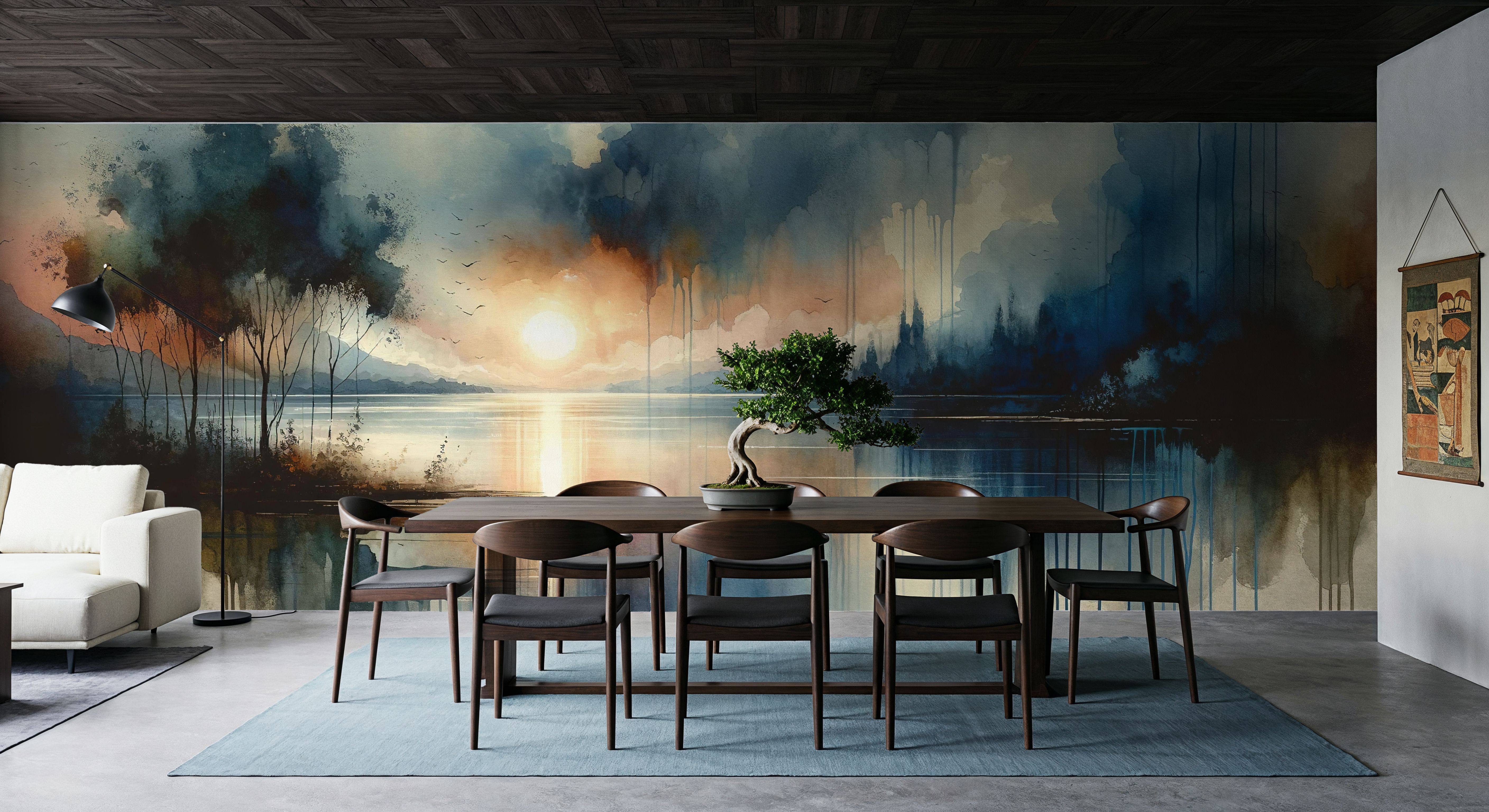 Watercolor Abstract Lake, Wallpaper