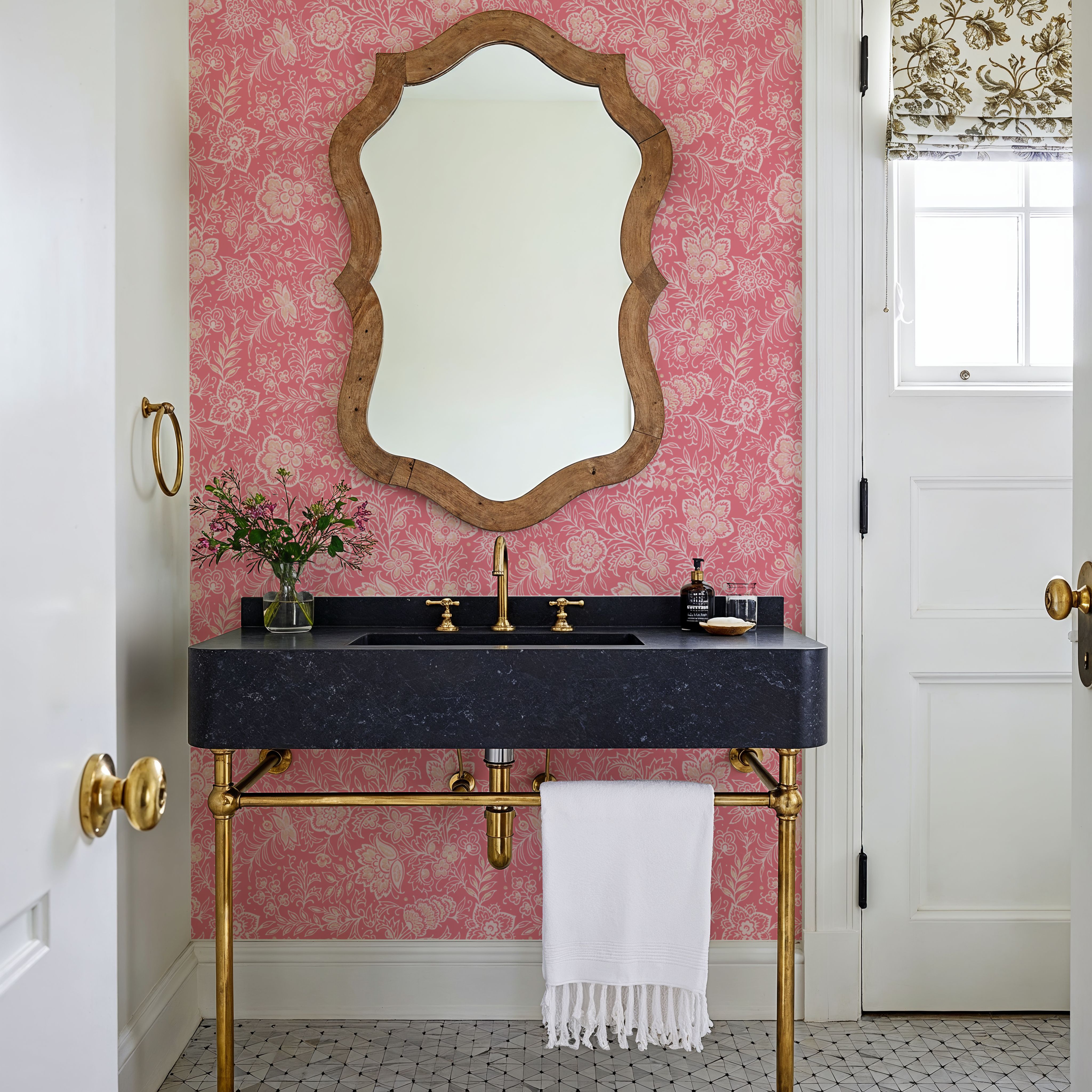 Kala Flowers White on Red