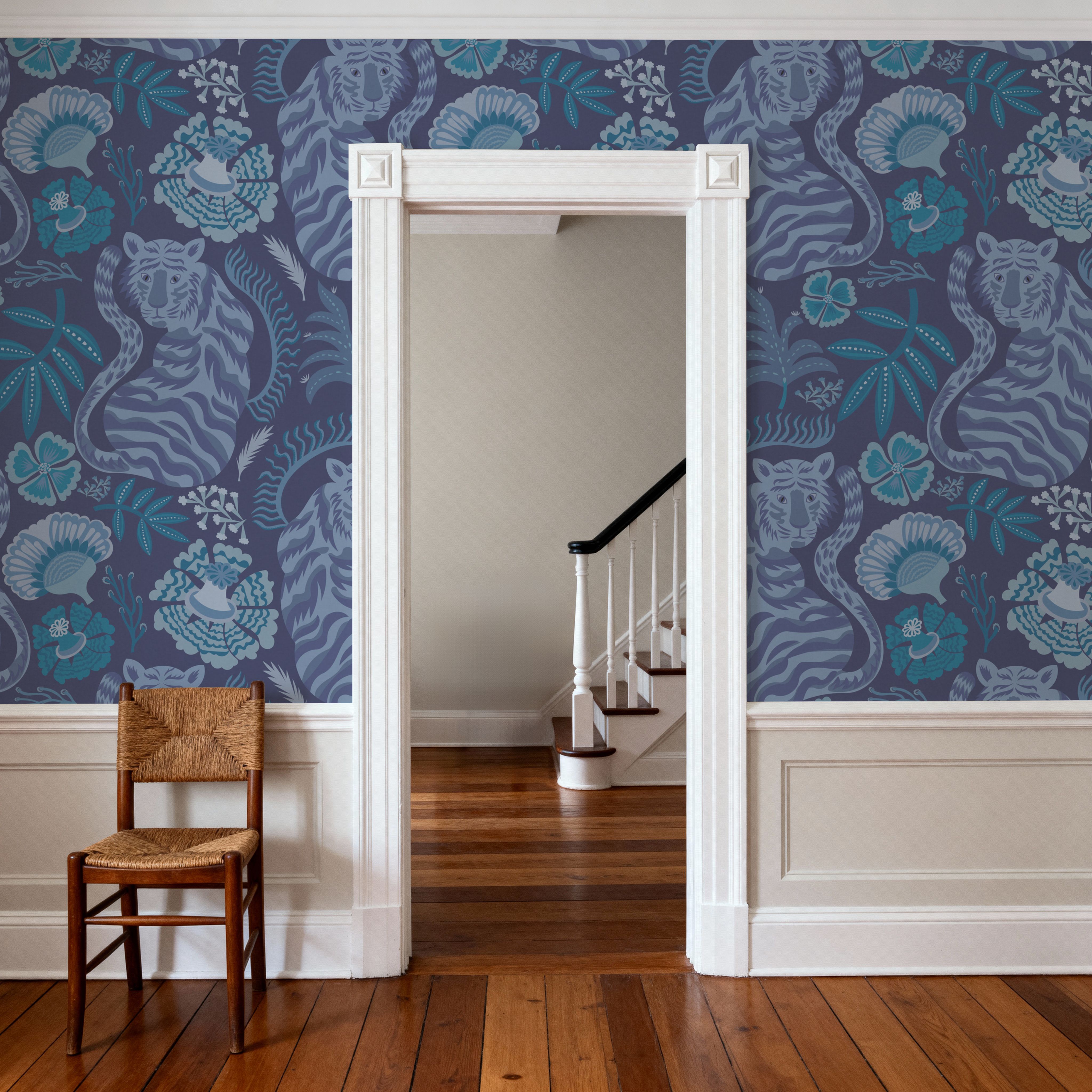 Painterly Tigers Blue