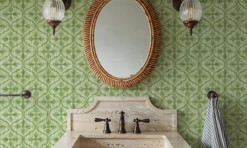 Quatrefoil Watercolor Trellis, Grass