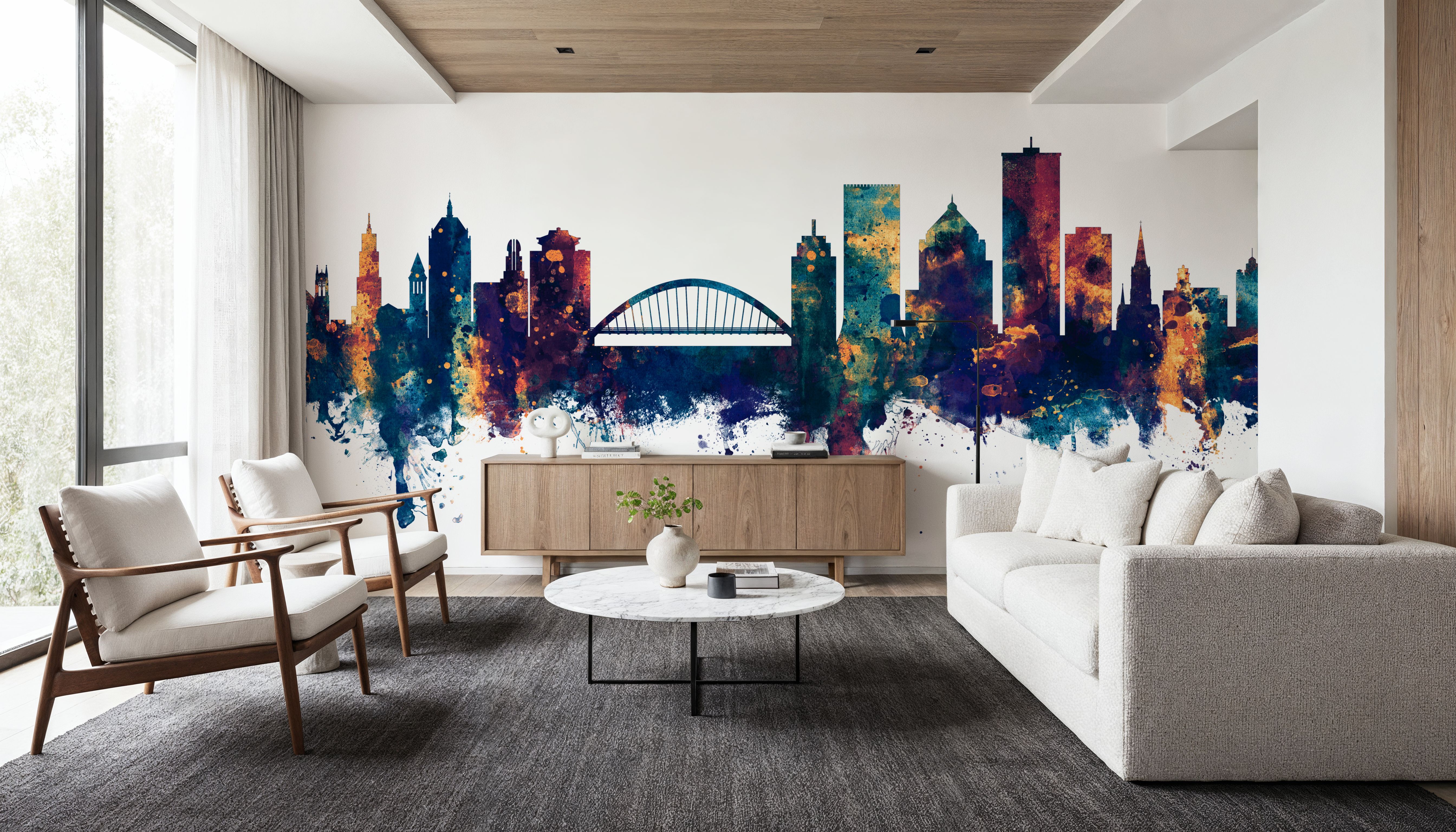 Rochester New York Skyline Blue & Bronze