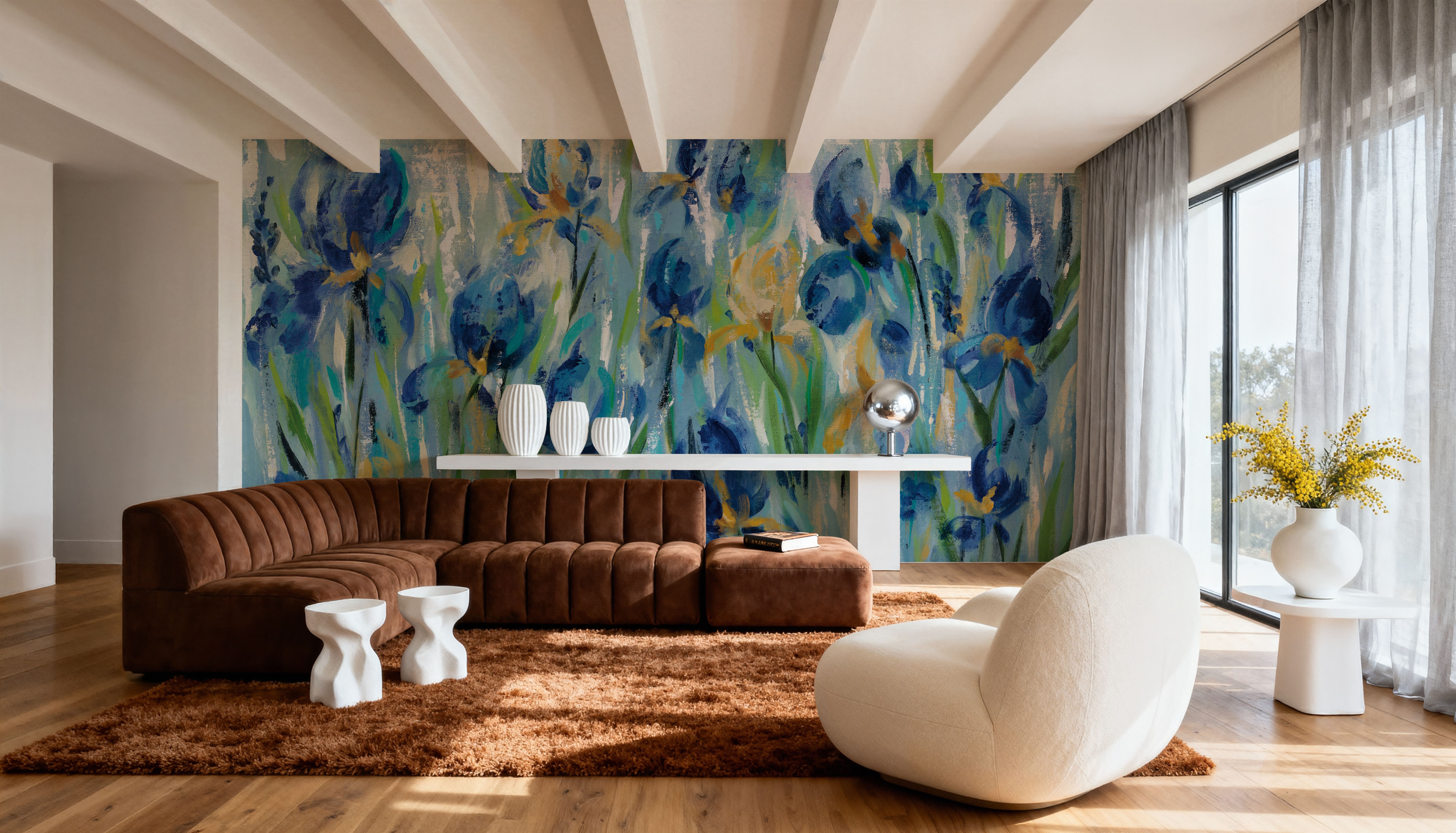 Iris Flower Bed, Wallpaper