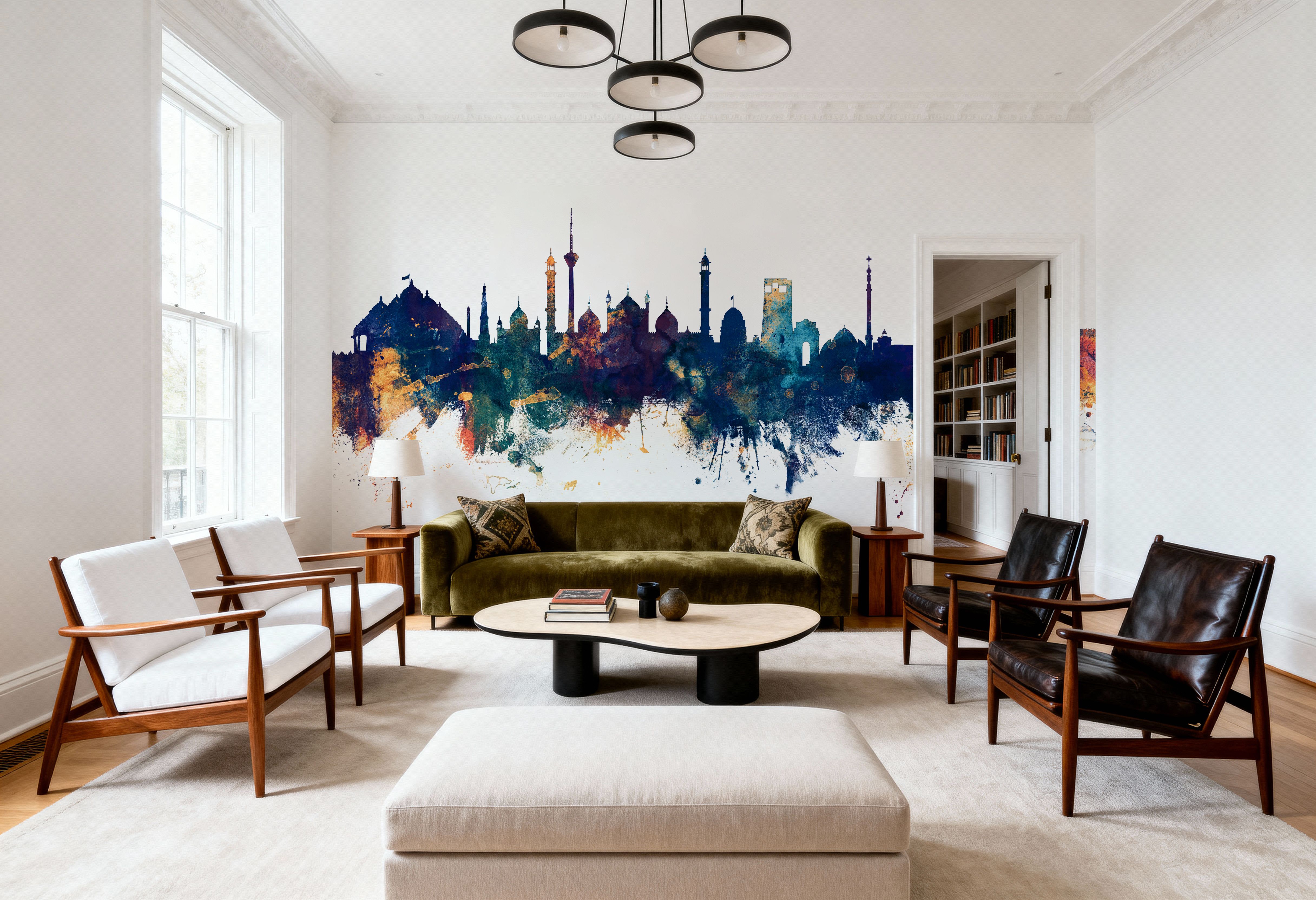 New Delhi India Skyline , Tapeten