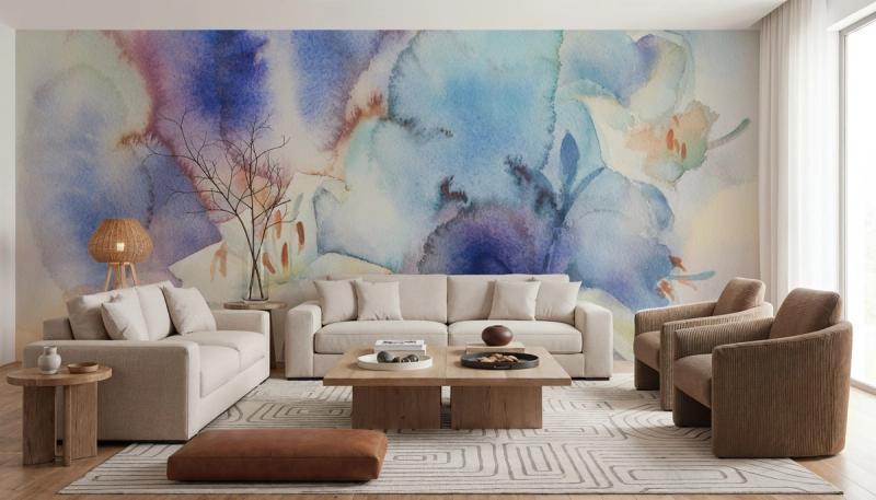 Ethereal Lily wallpaper mural 100% PVC-free and non-toxic