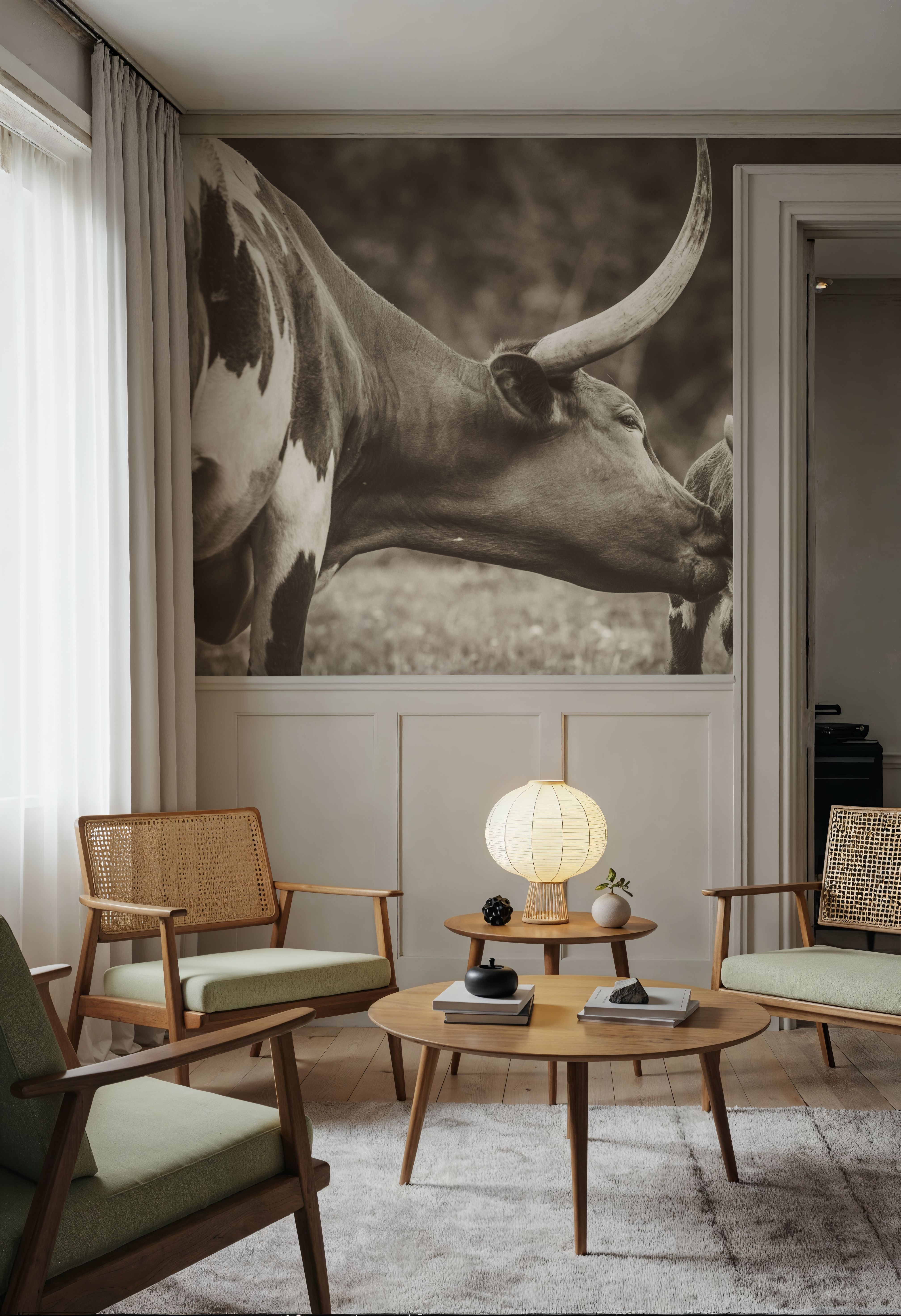 Longhorn Pasture Pair Sepia