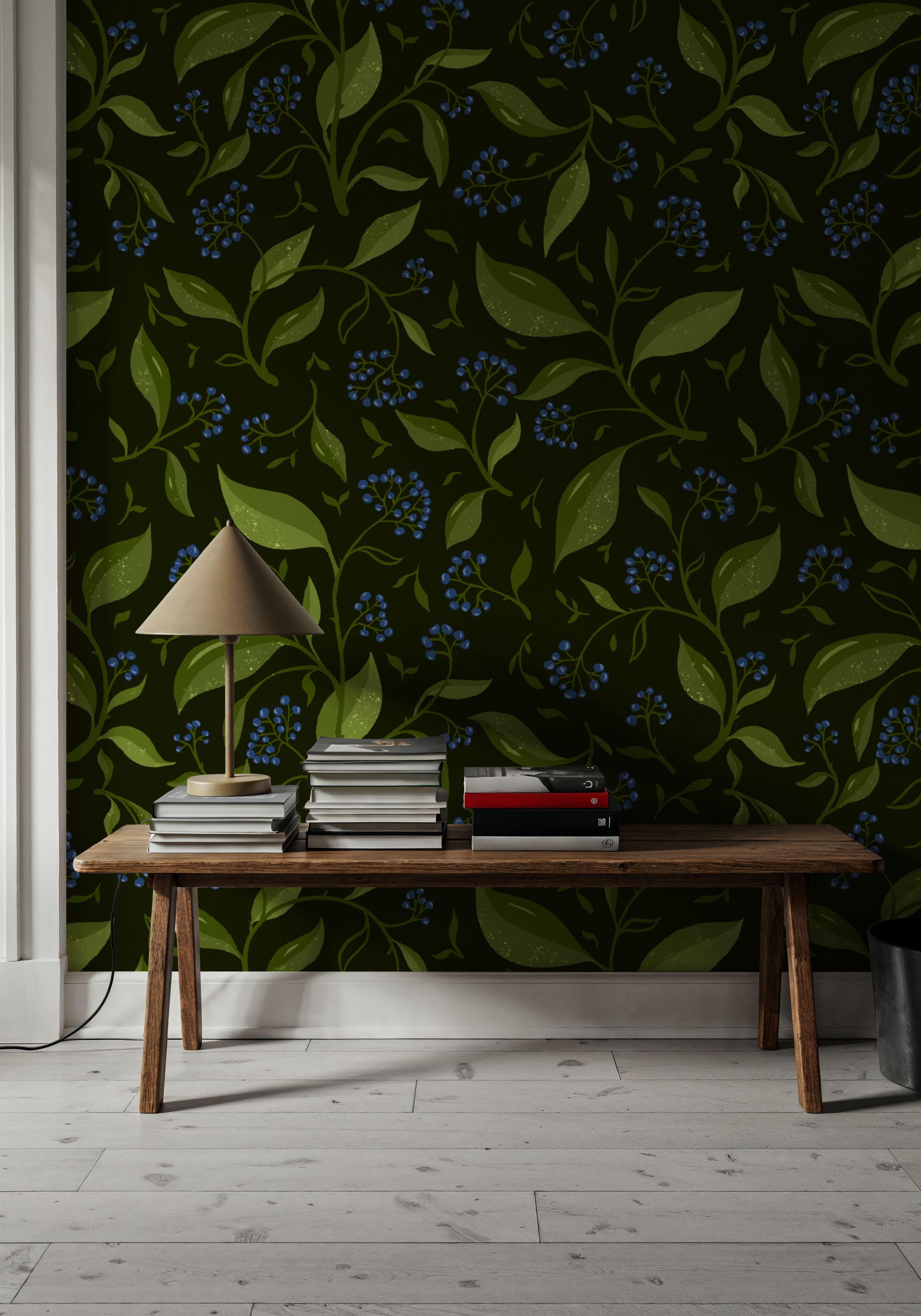 Winter Berries, Night, Tapeten