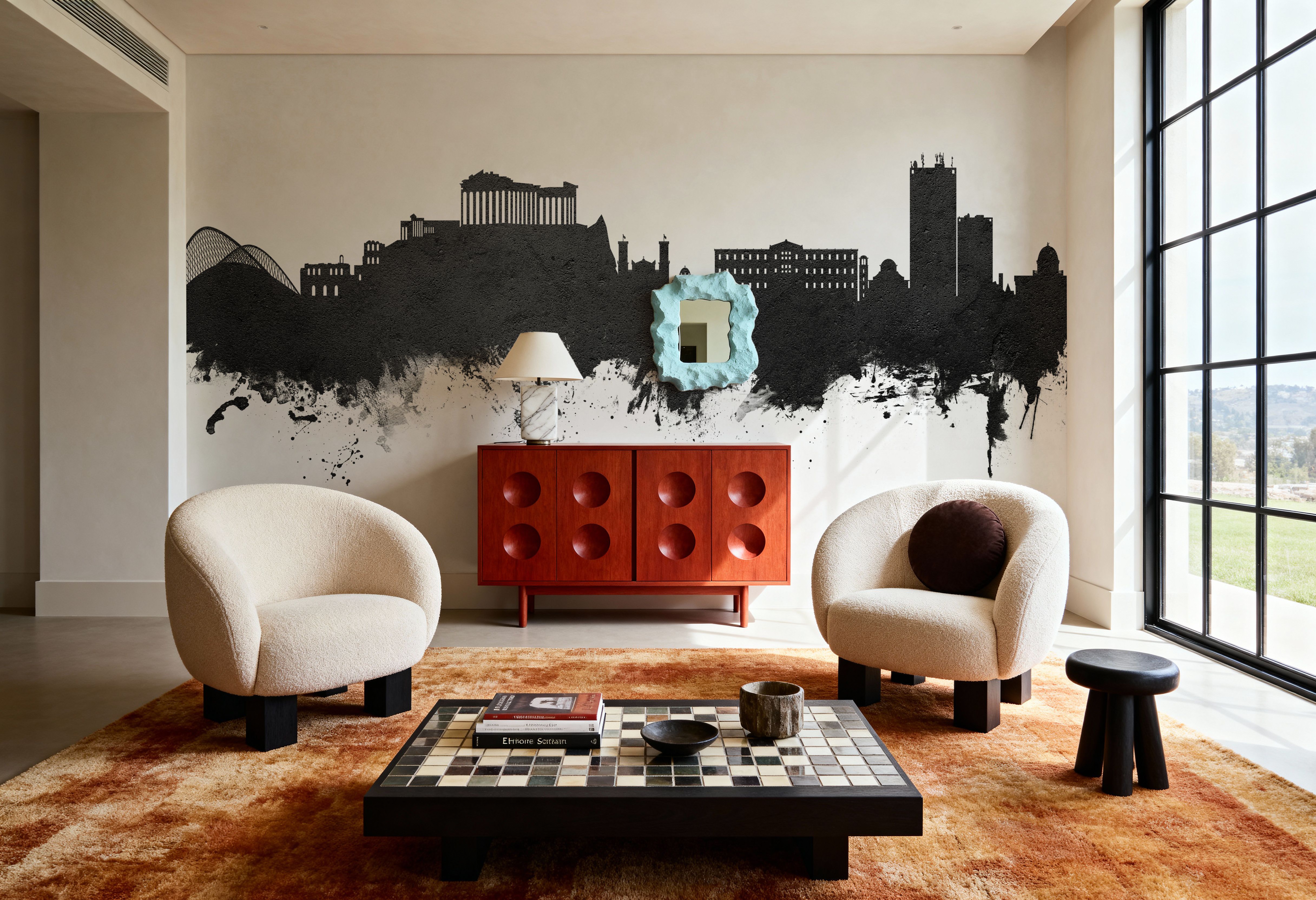 Athens Greece Skyline Black & White