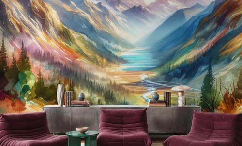 Colorful Mountain Valley Landscape