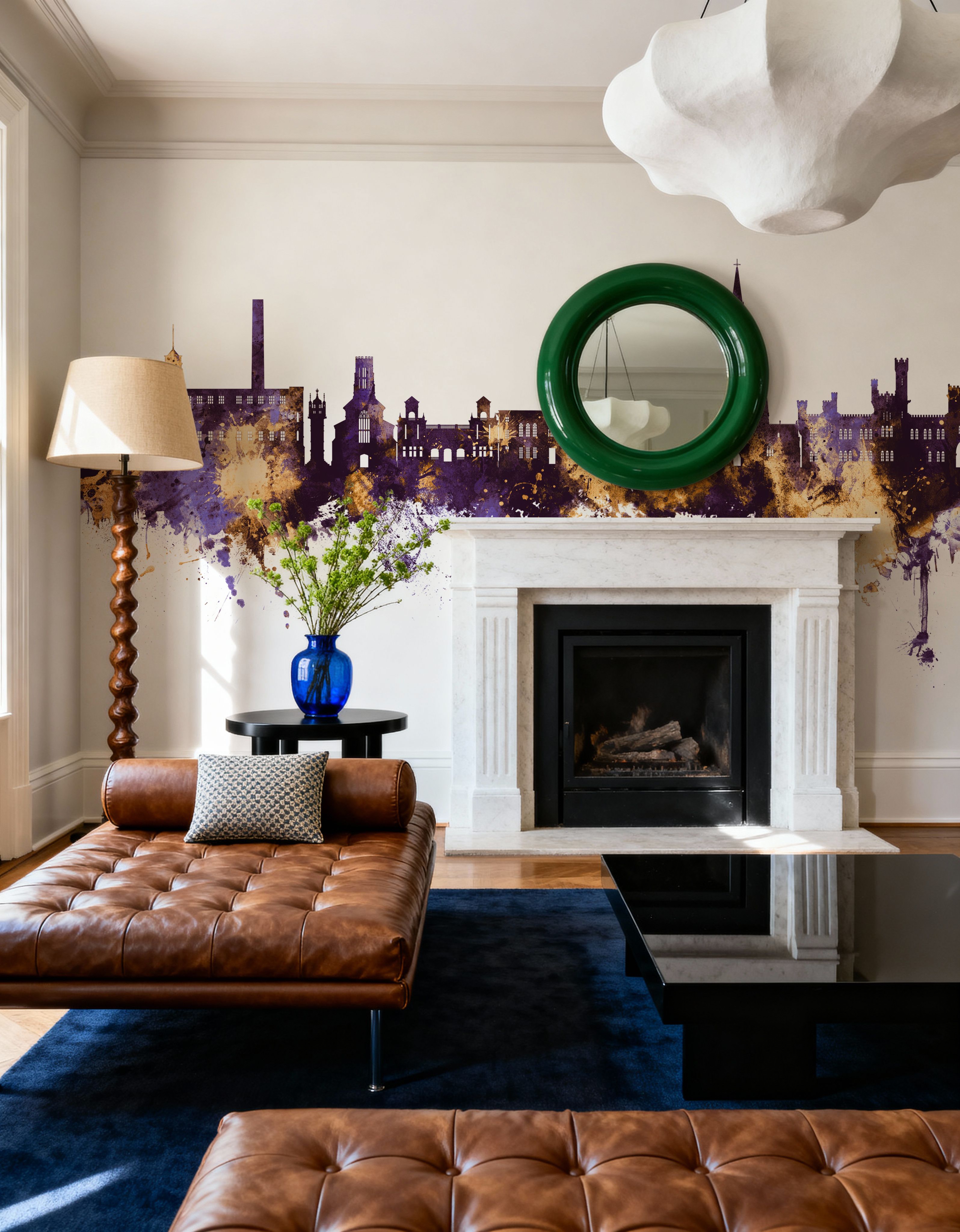 Bury England Skyline Purple & Gold