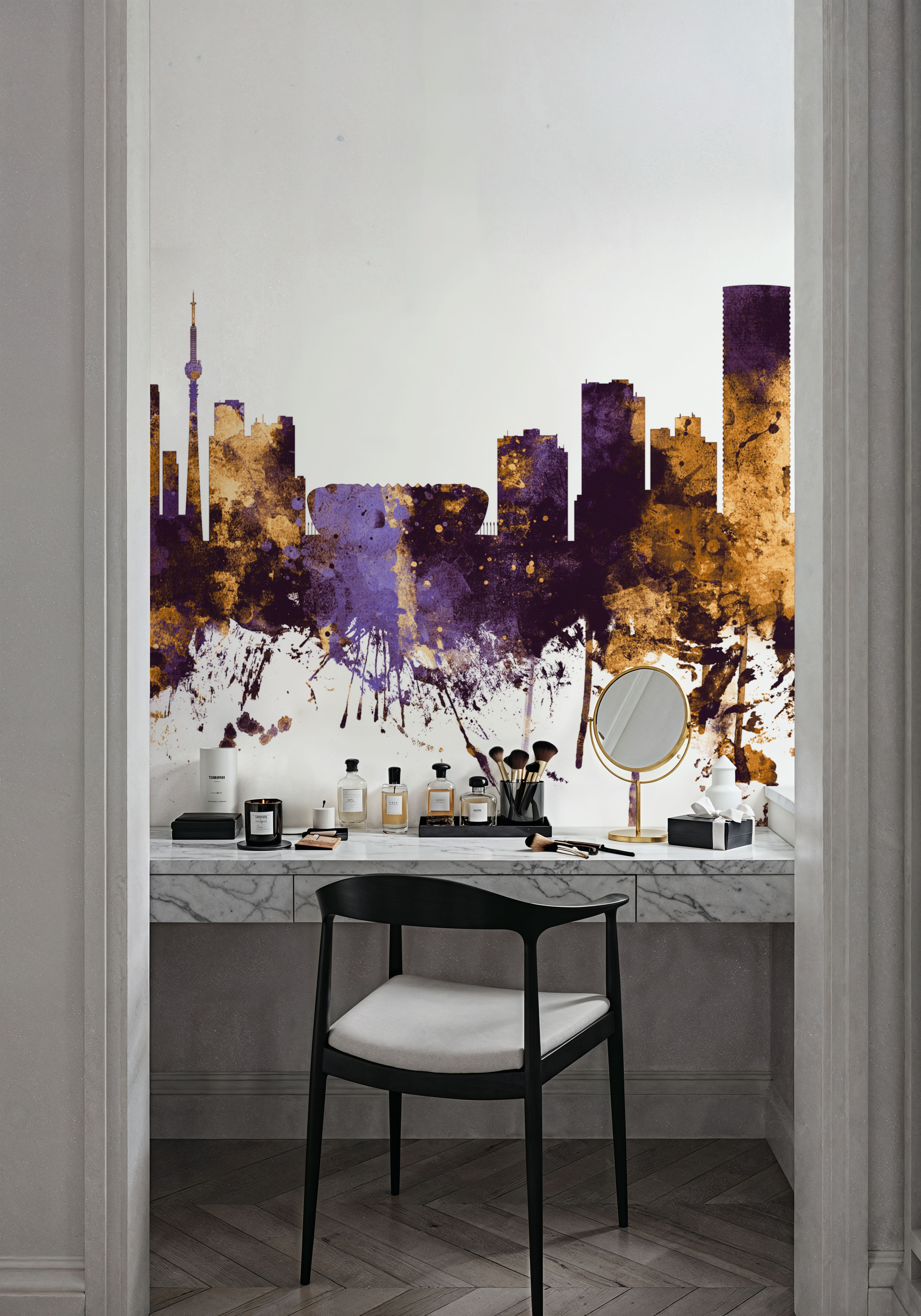 Johannesburg South Africa Skyline Purple & Gold