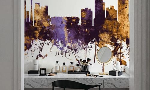 Johannesburg South Africa Skyline Purple & Gold