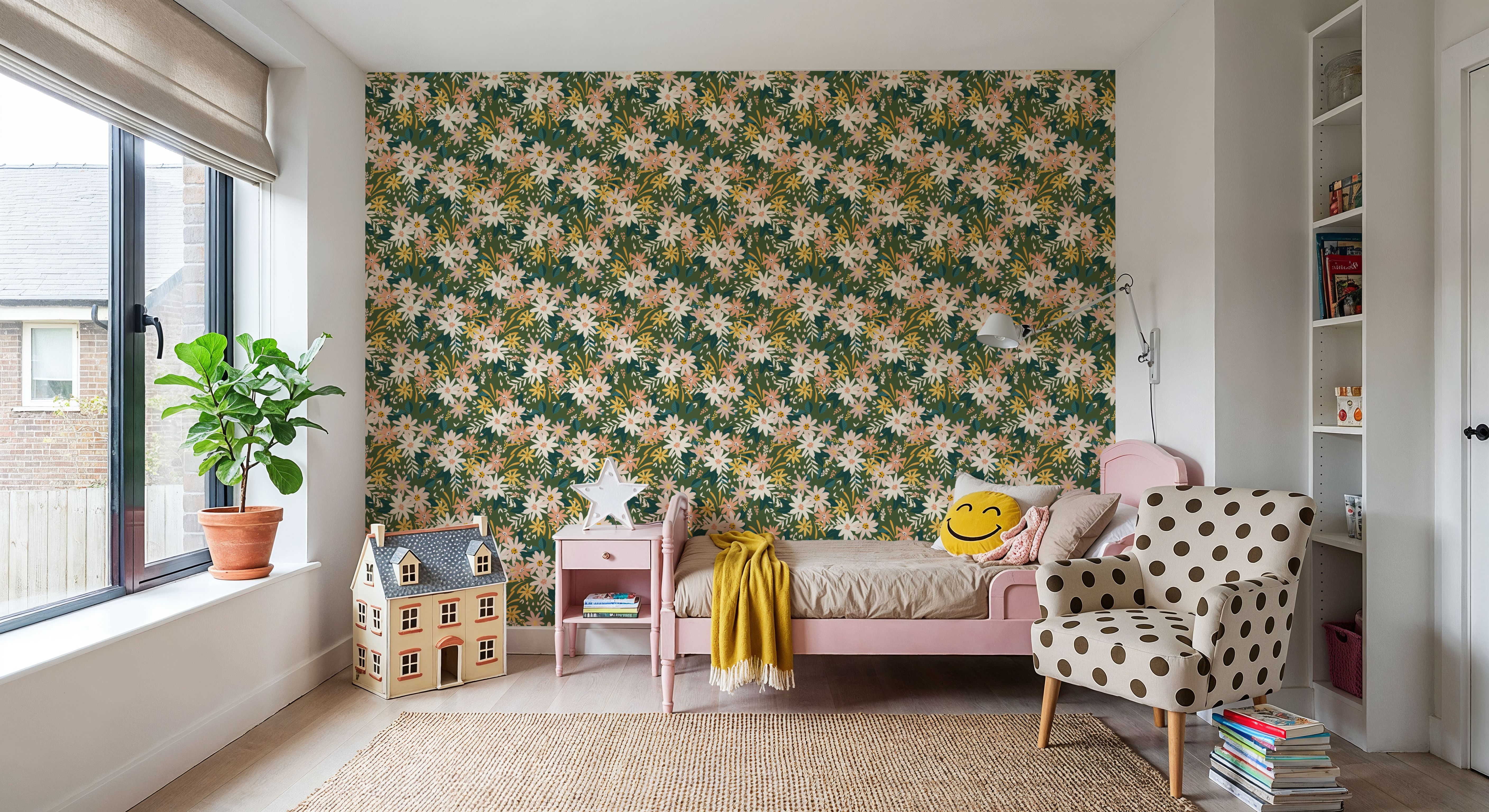 Market Flowers On Green