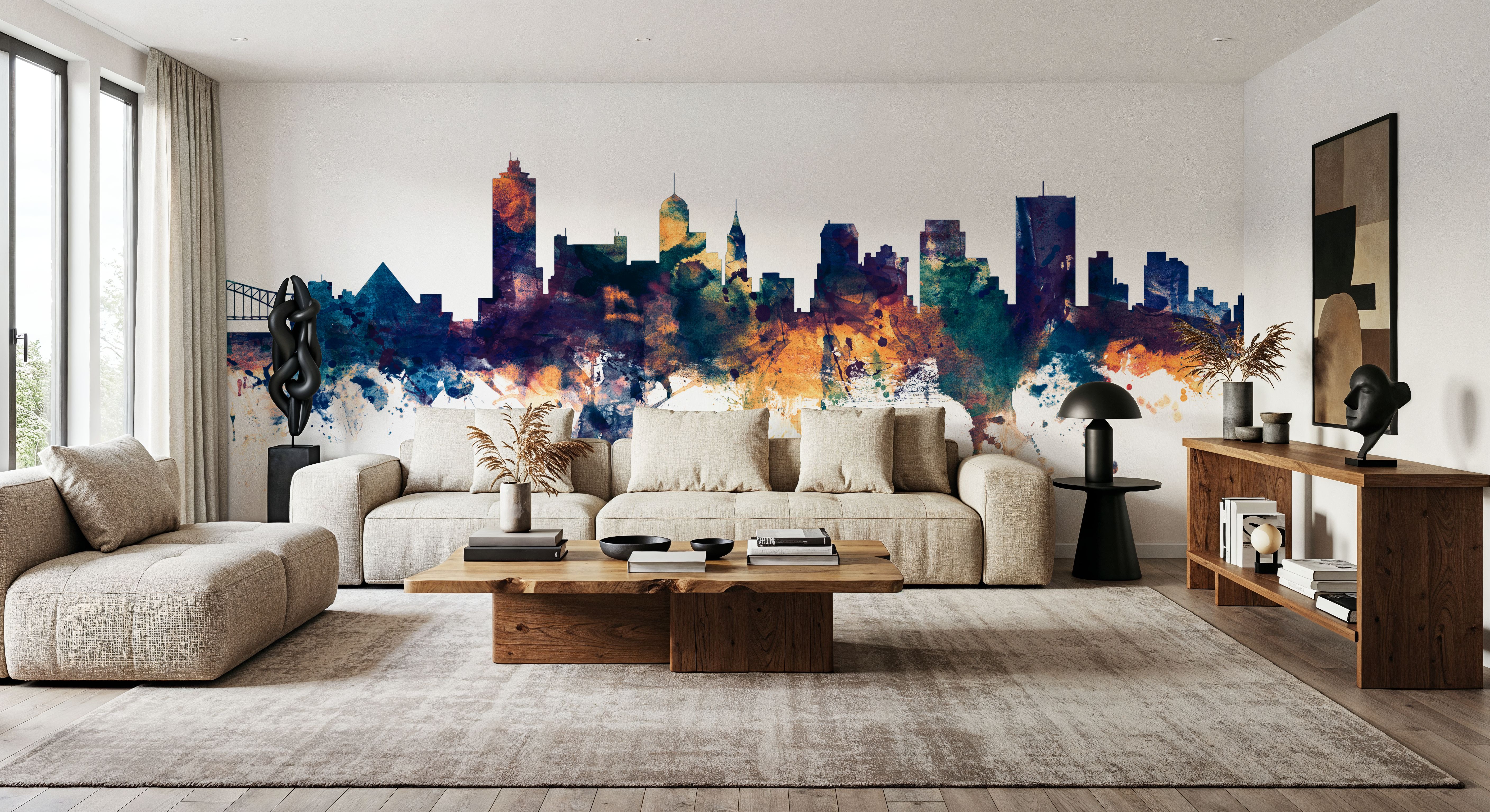 Memphis Tennessee Skyline Blue & Bronze