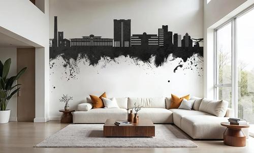 Telford England Skyline Black & White