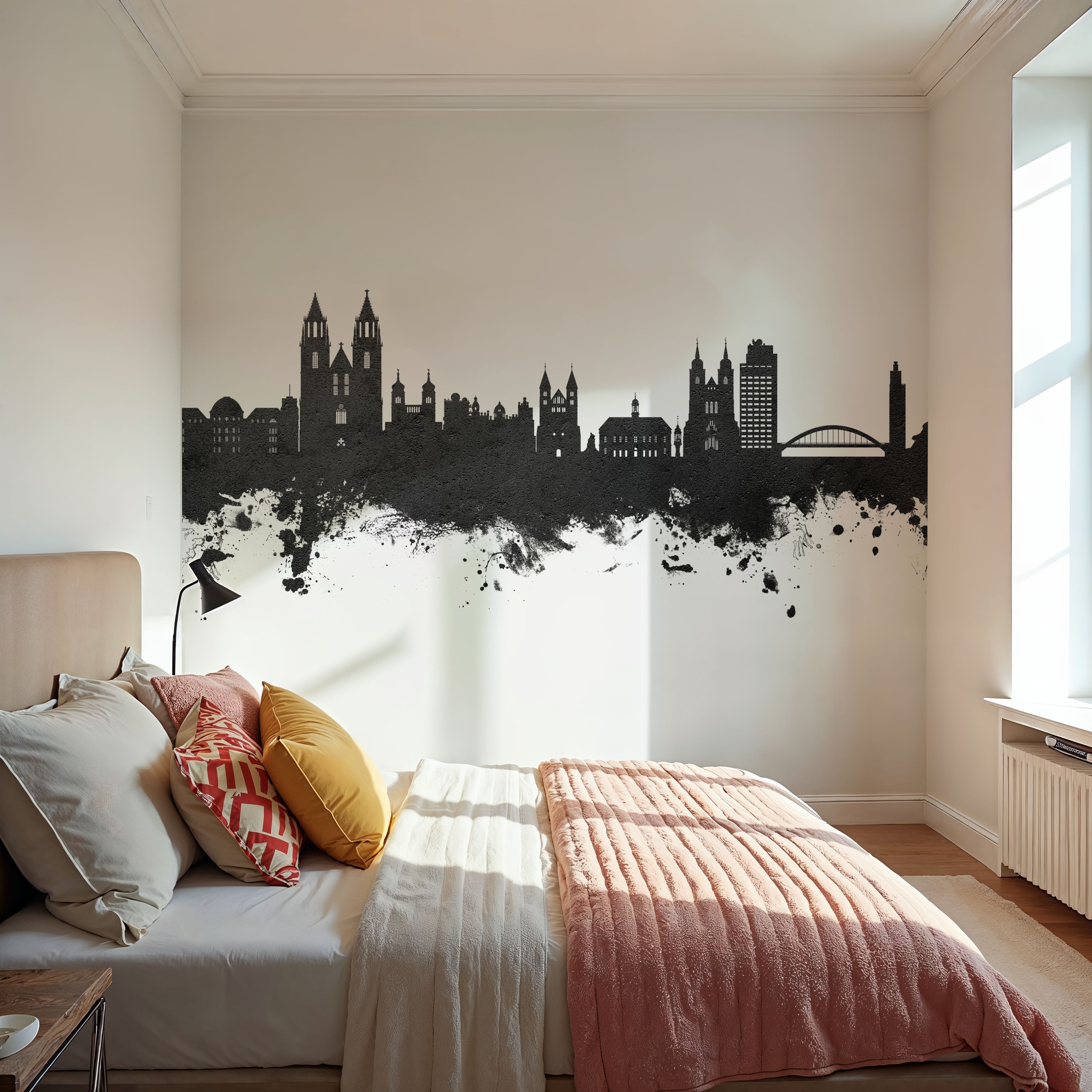 Magdeburg Germany Skyline Black & White