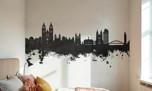 Magdeburg Germany Skyline Black & White