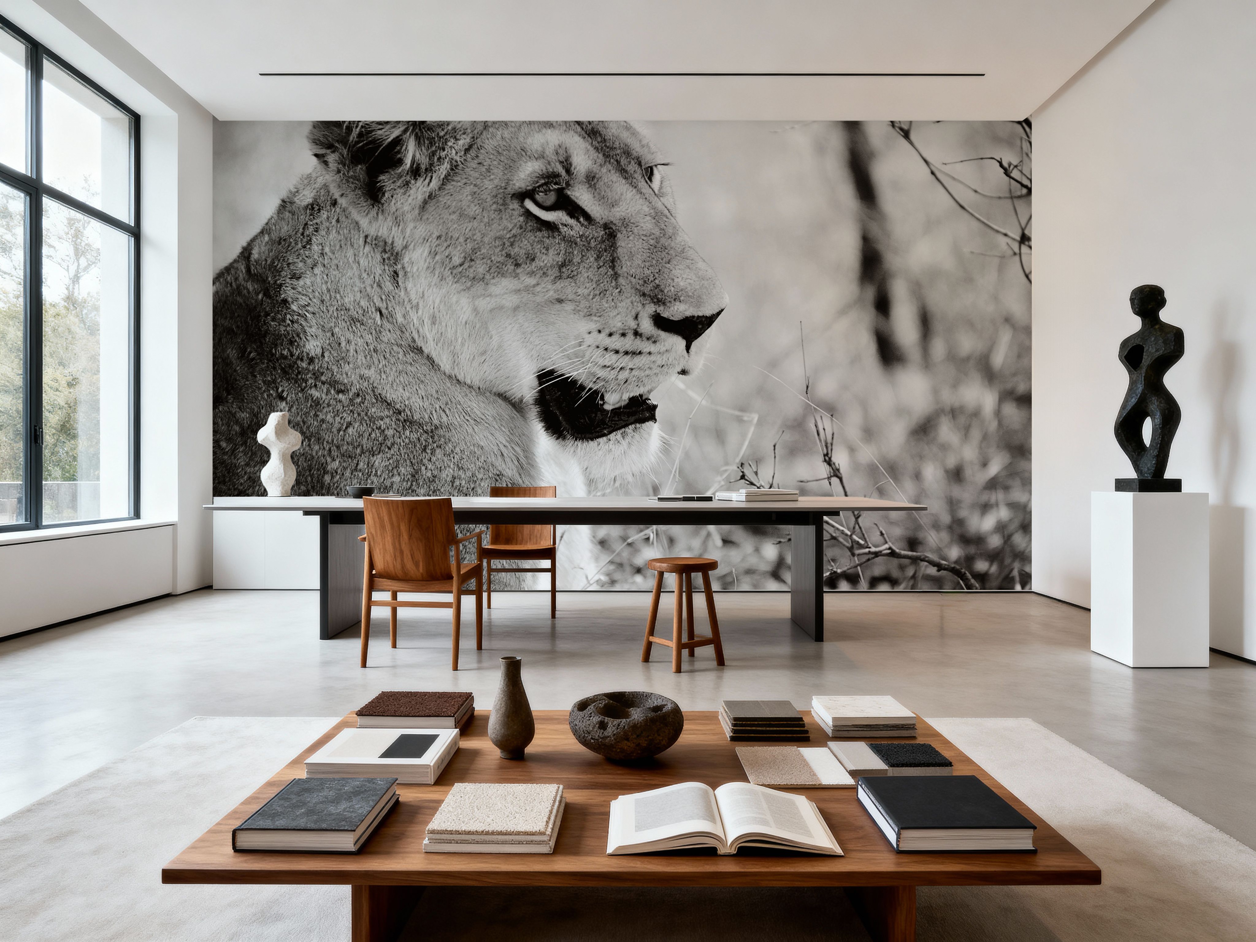 Lioness Square BW