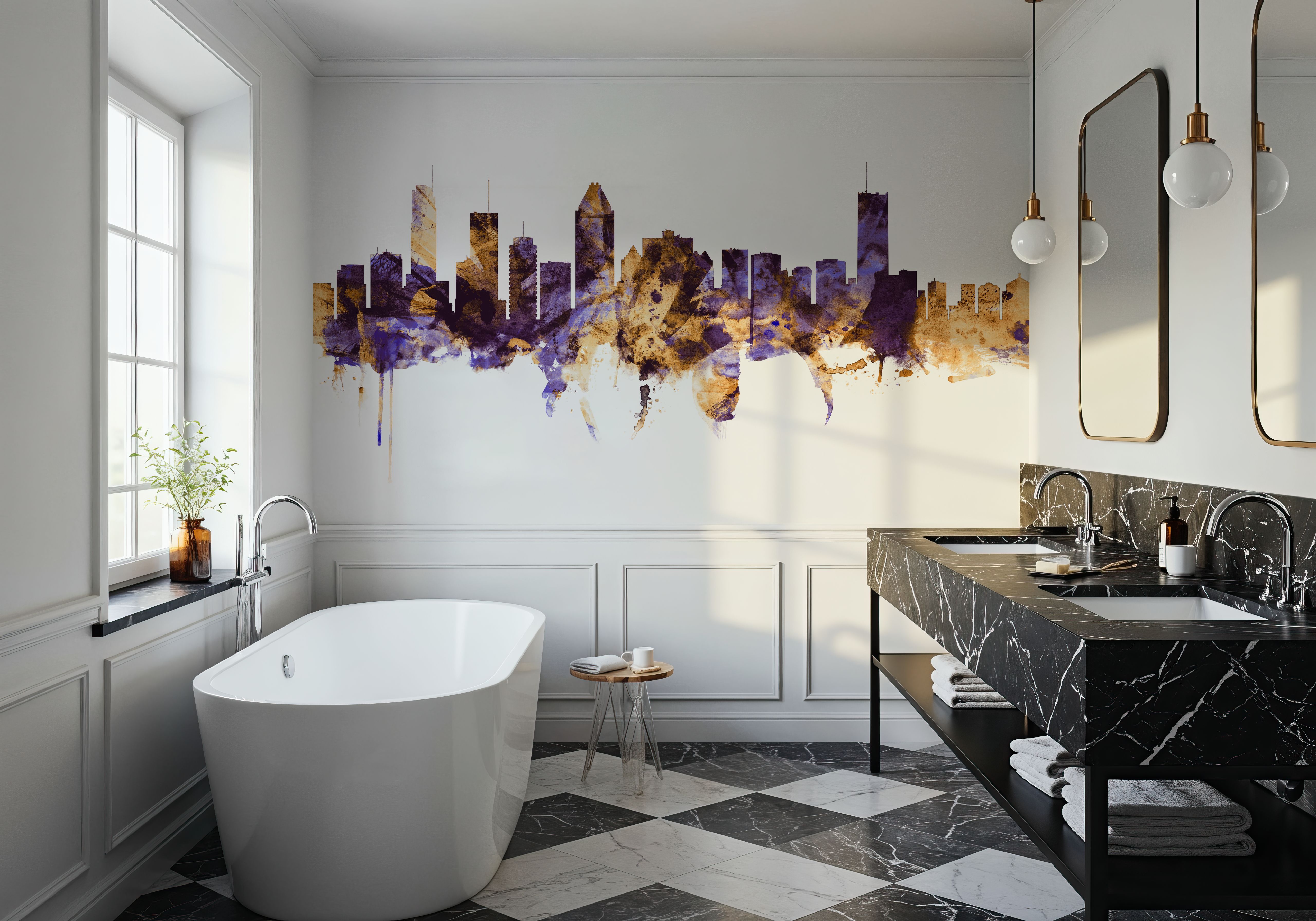 Montreal Canada Skyline Purple & Gold