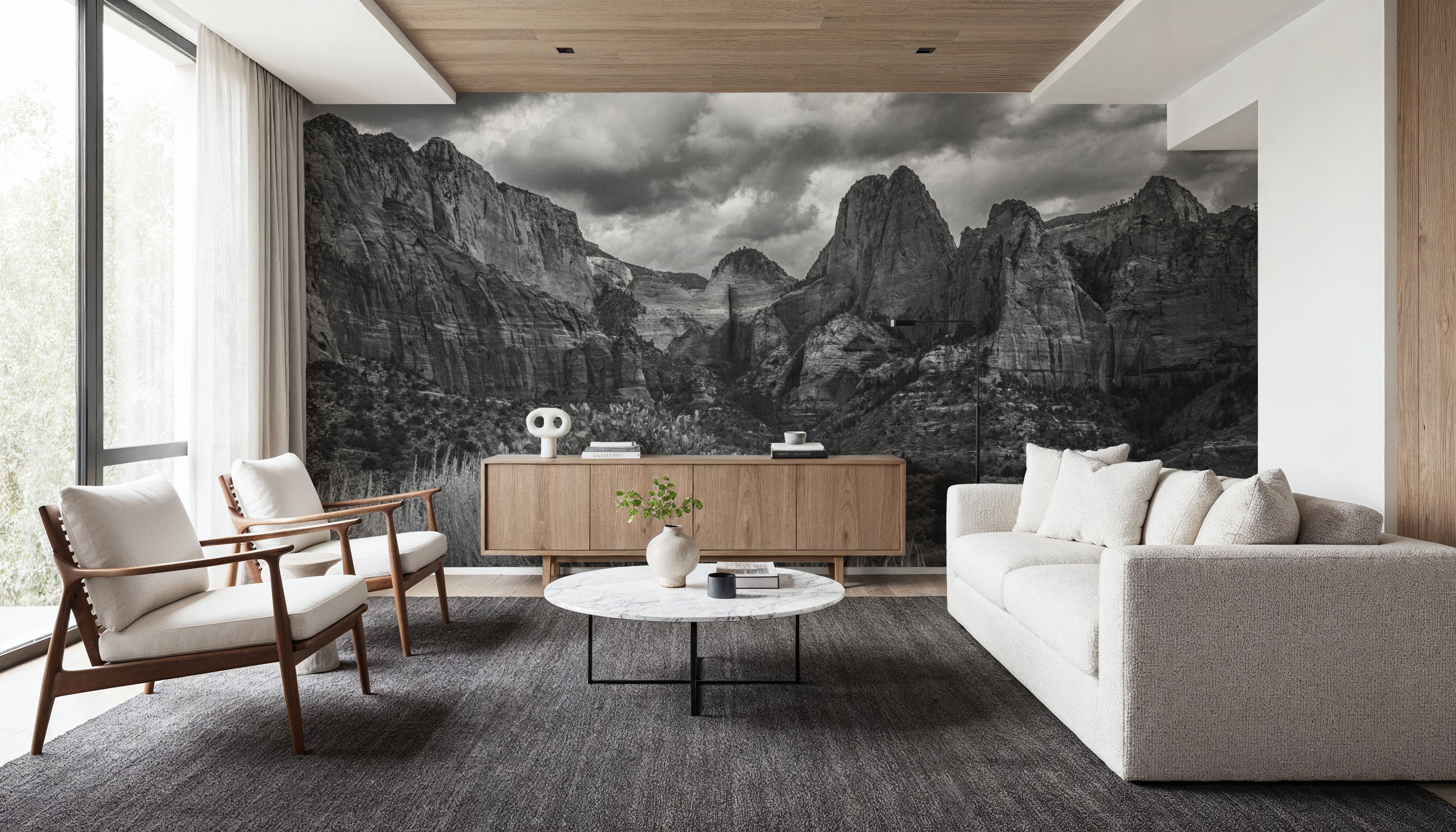 Zion National Park Storms BW