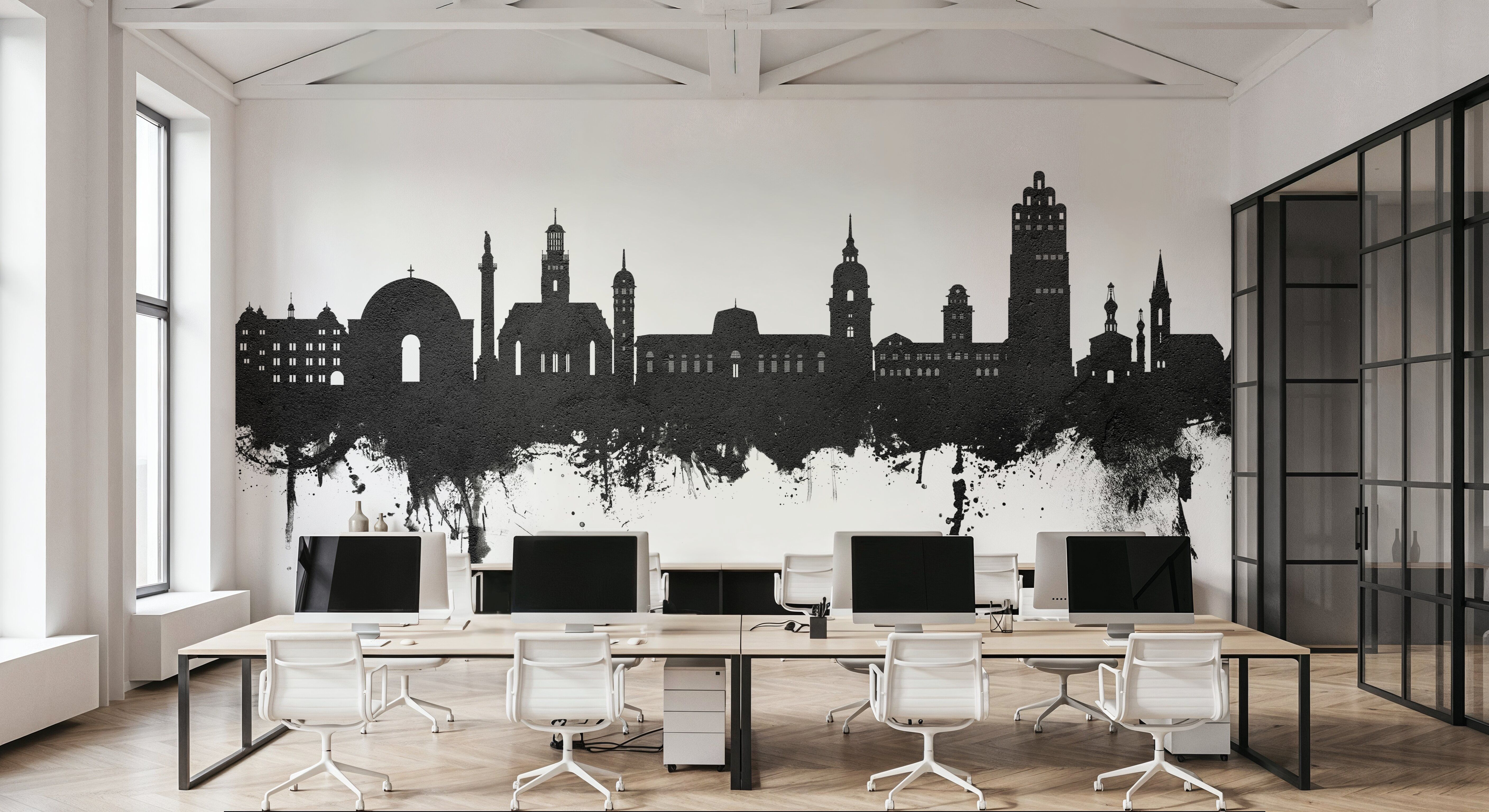 Darmstadt Skyline Black & White