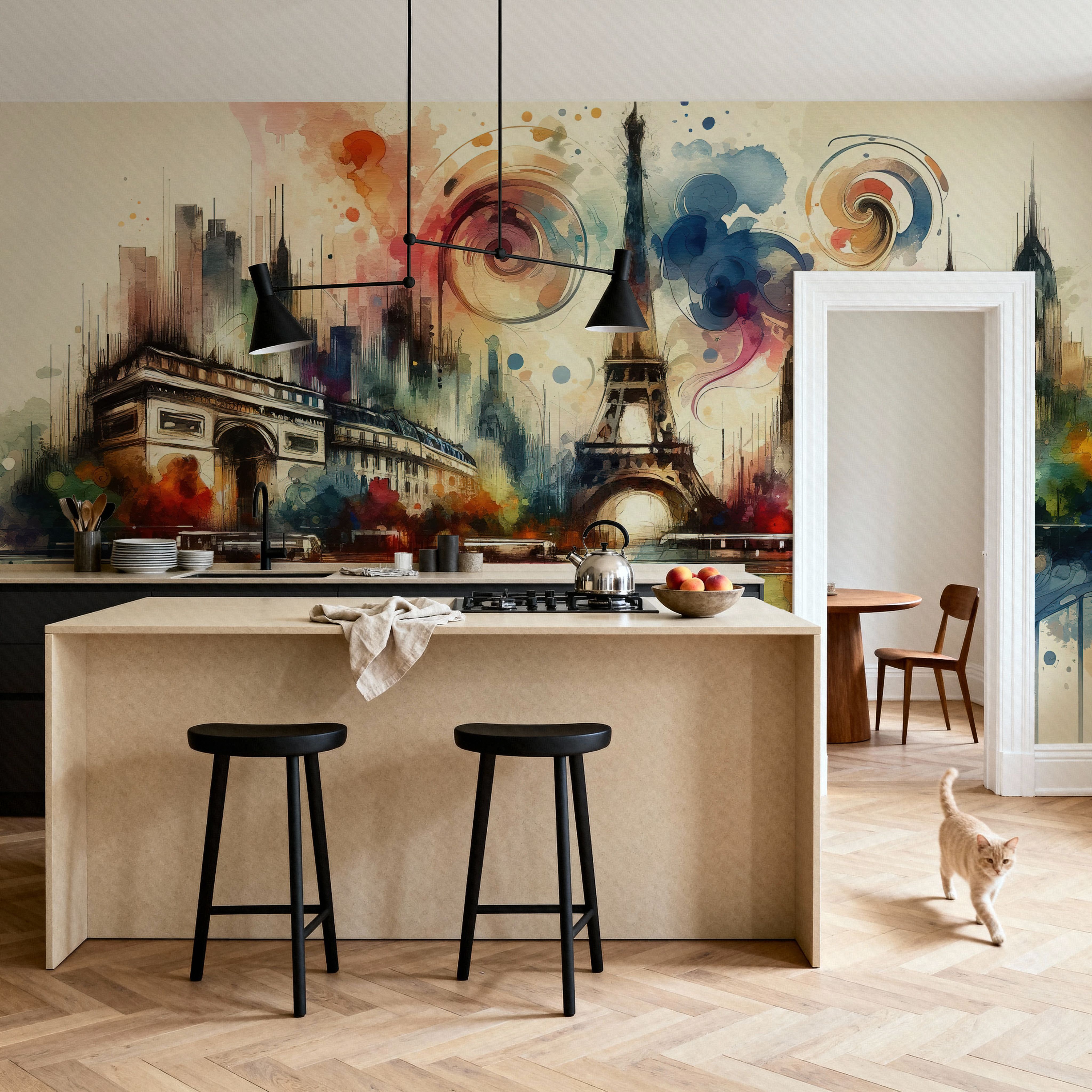 Watercolor Skyline Paris I