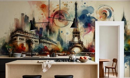 Watercolor Skyline Paris I