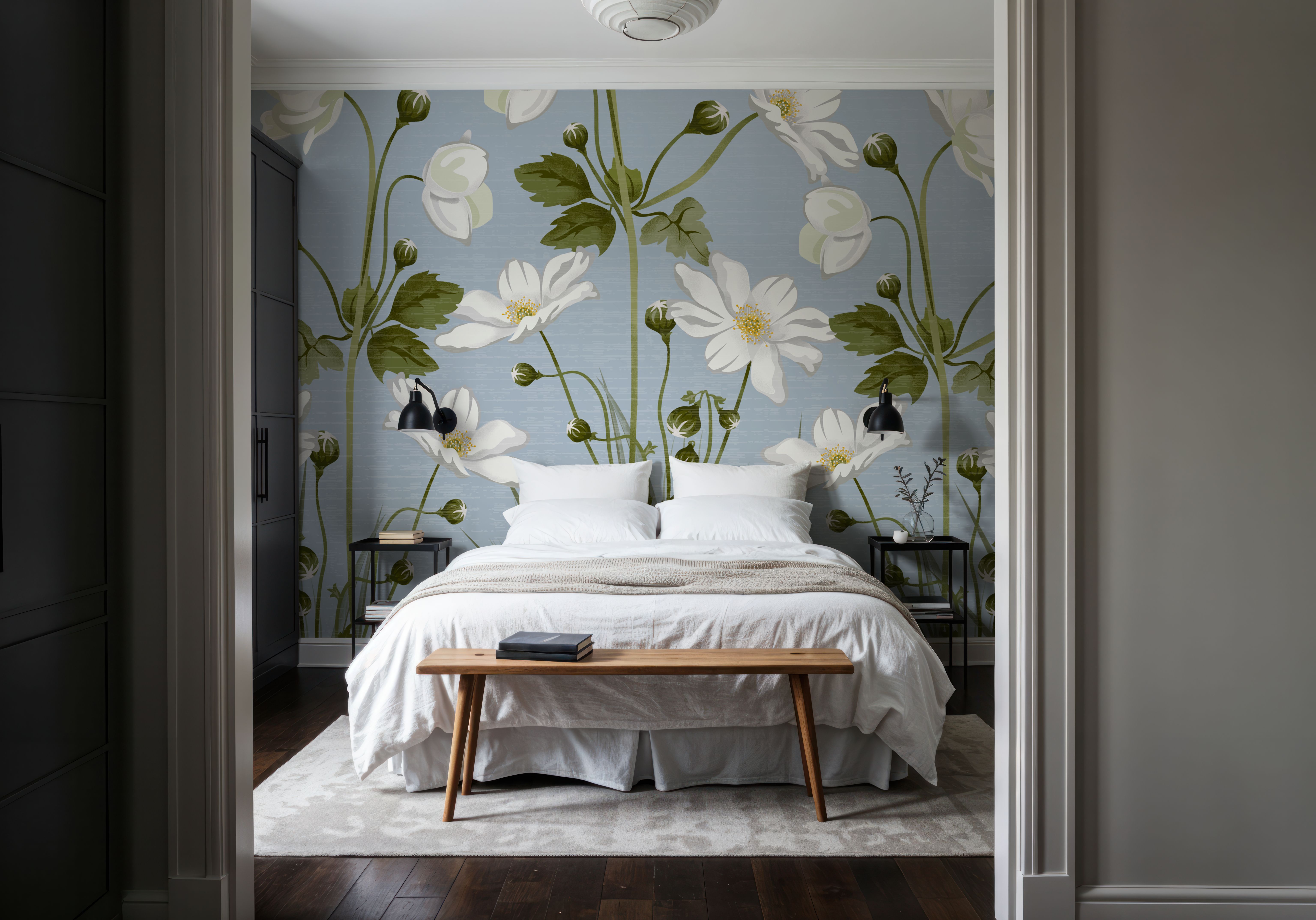 White Anemones, Sky Blue