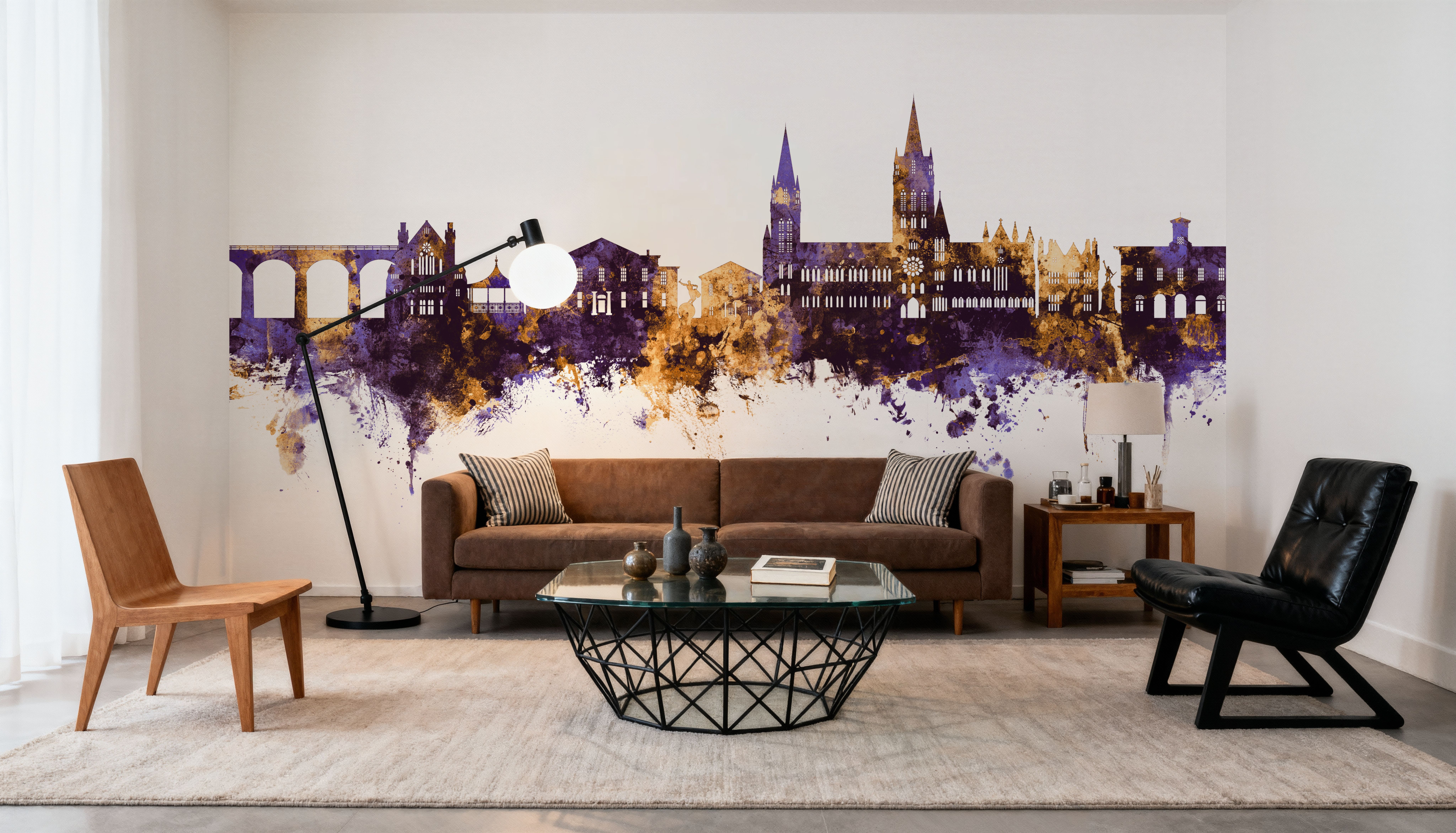 Truro England Skyline Purple & Gold