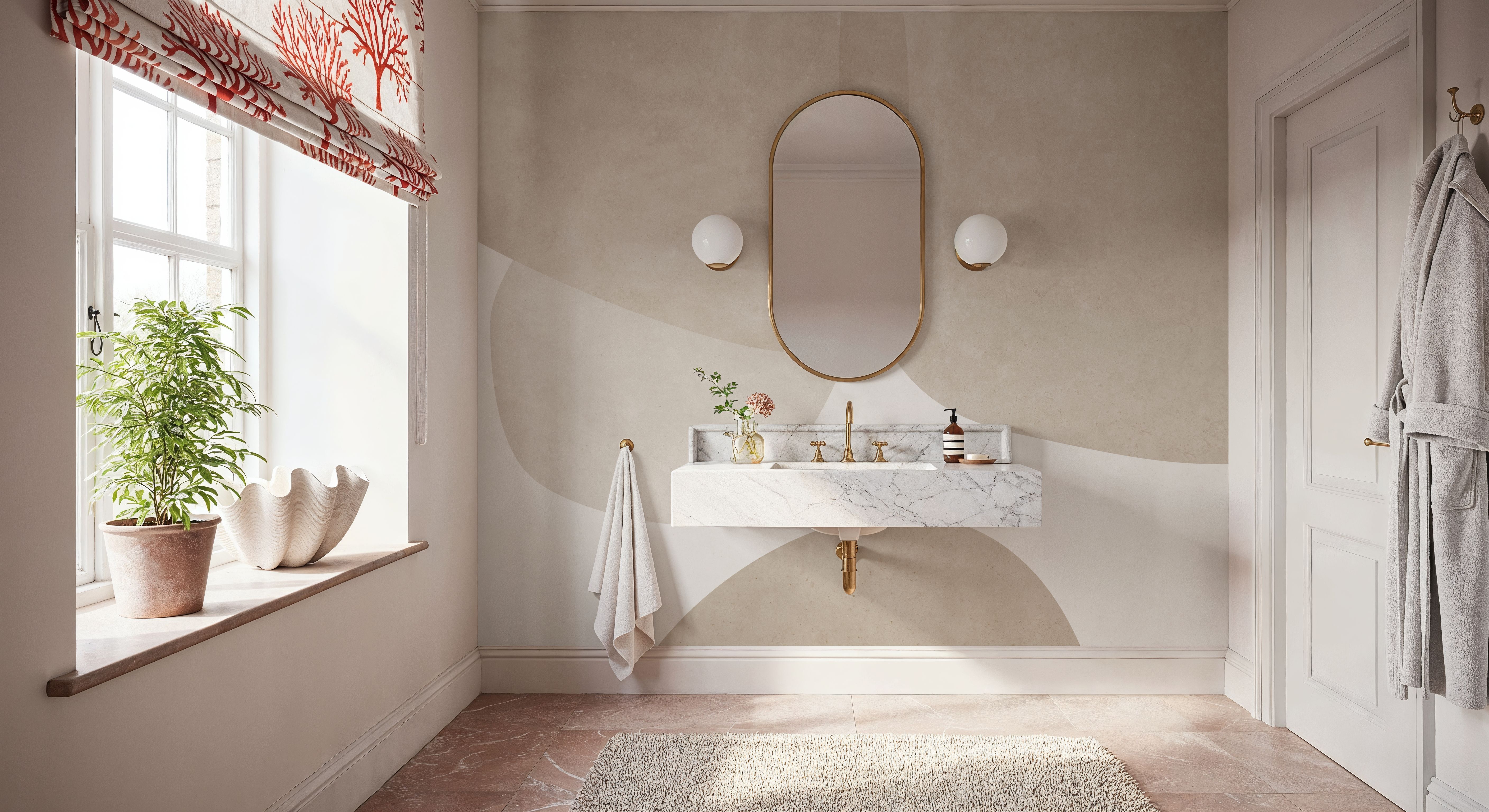 Embracing Shapes, Alpine Oat, Wallpaper