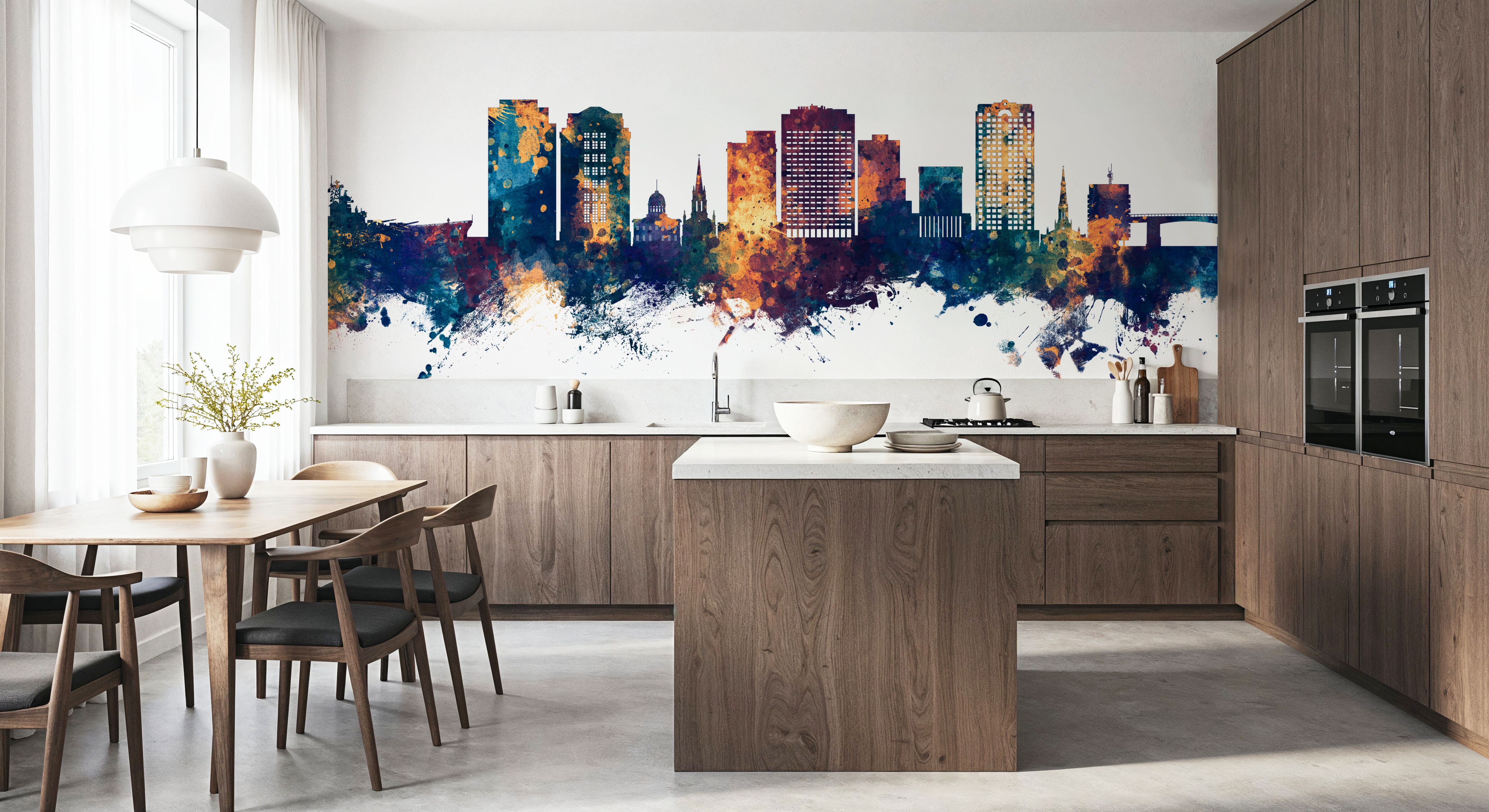 Norfolk Virginia Skyline Blue & Bronze