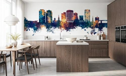 Norfolk Virginia Skyline Blue & Bronze